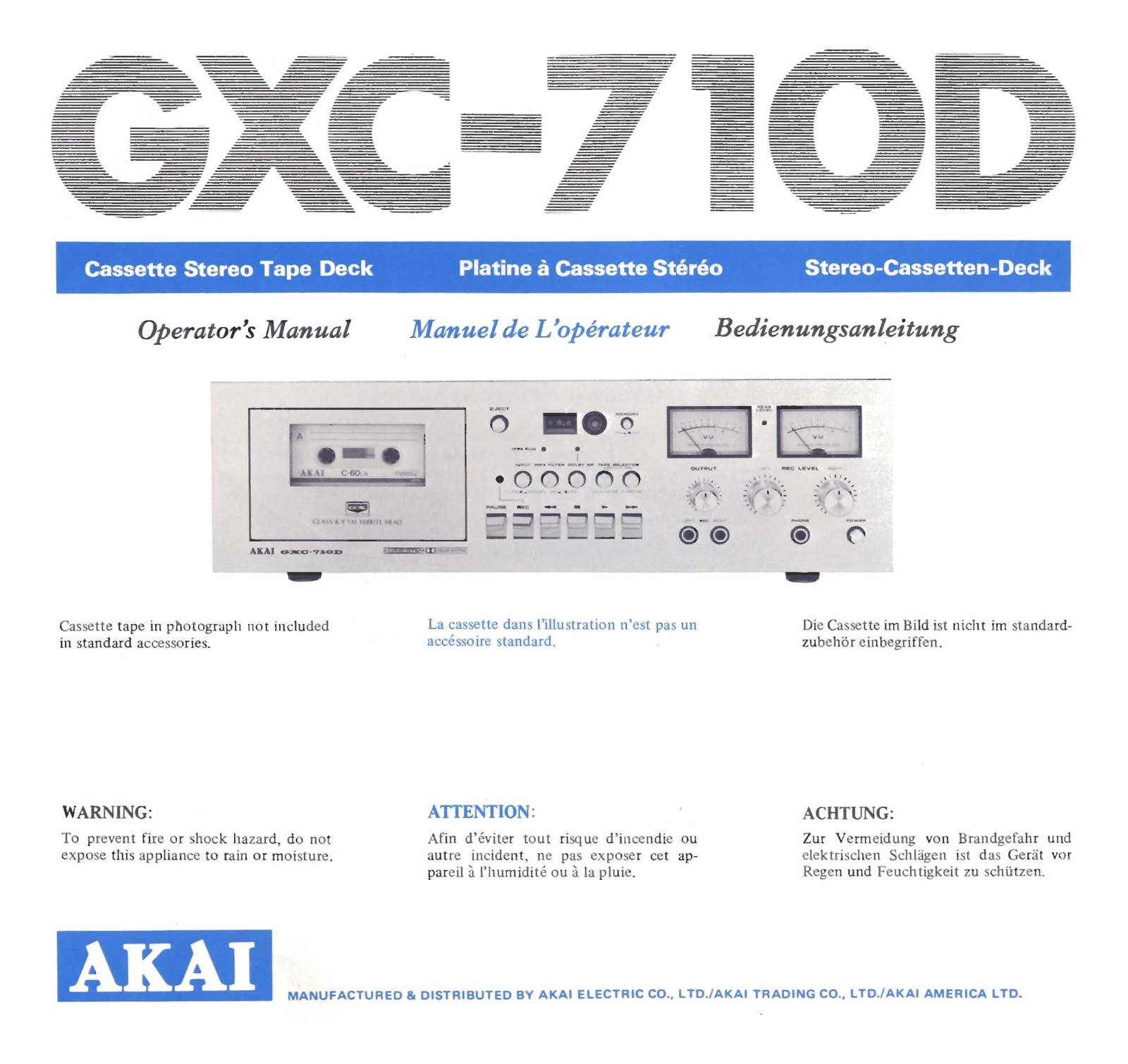 Akai GXC-710-D Owners Manual