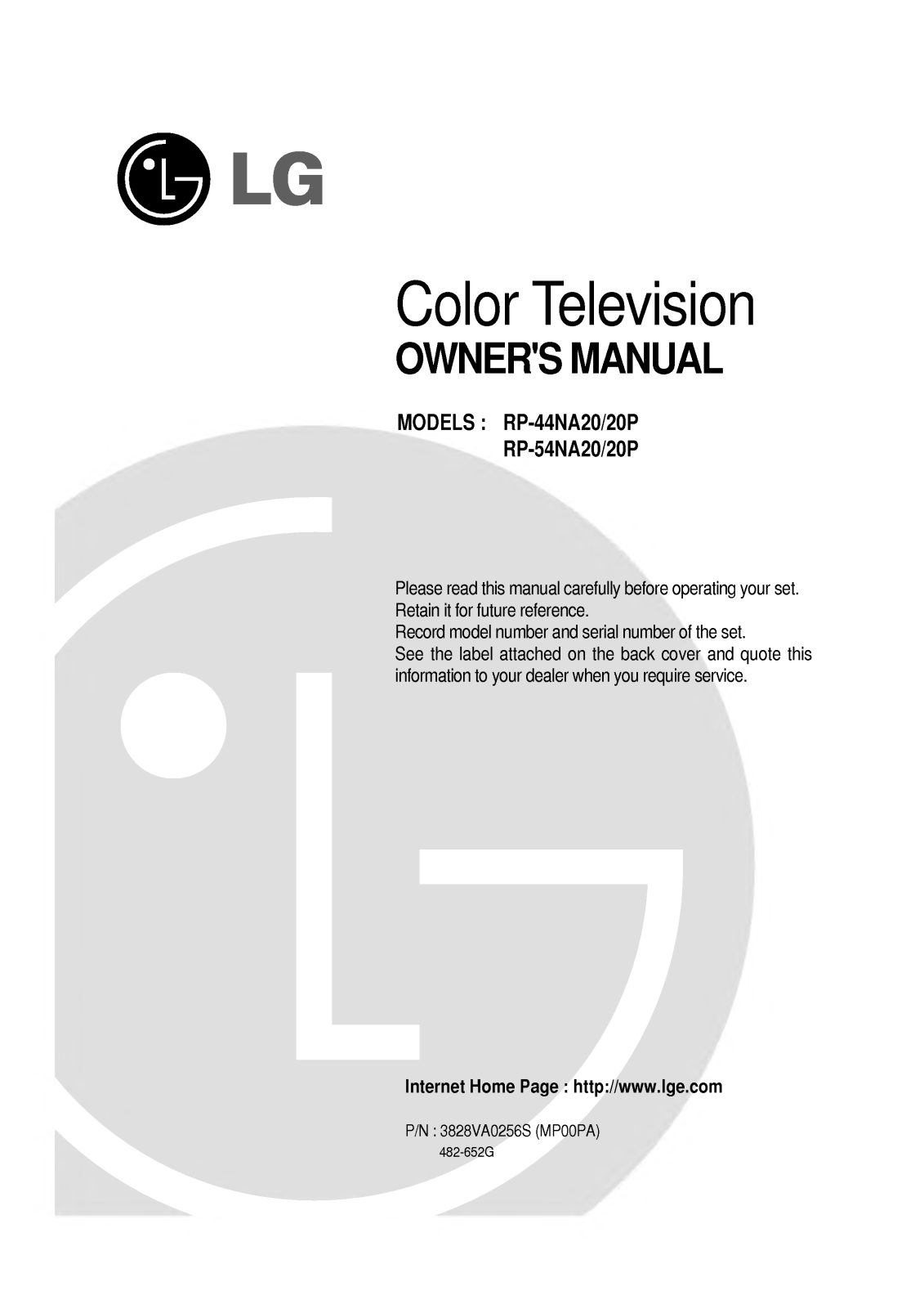 LG RP-54NA20P User Manual