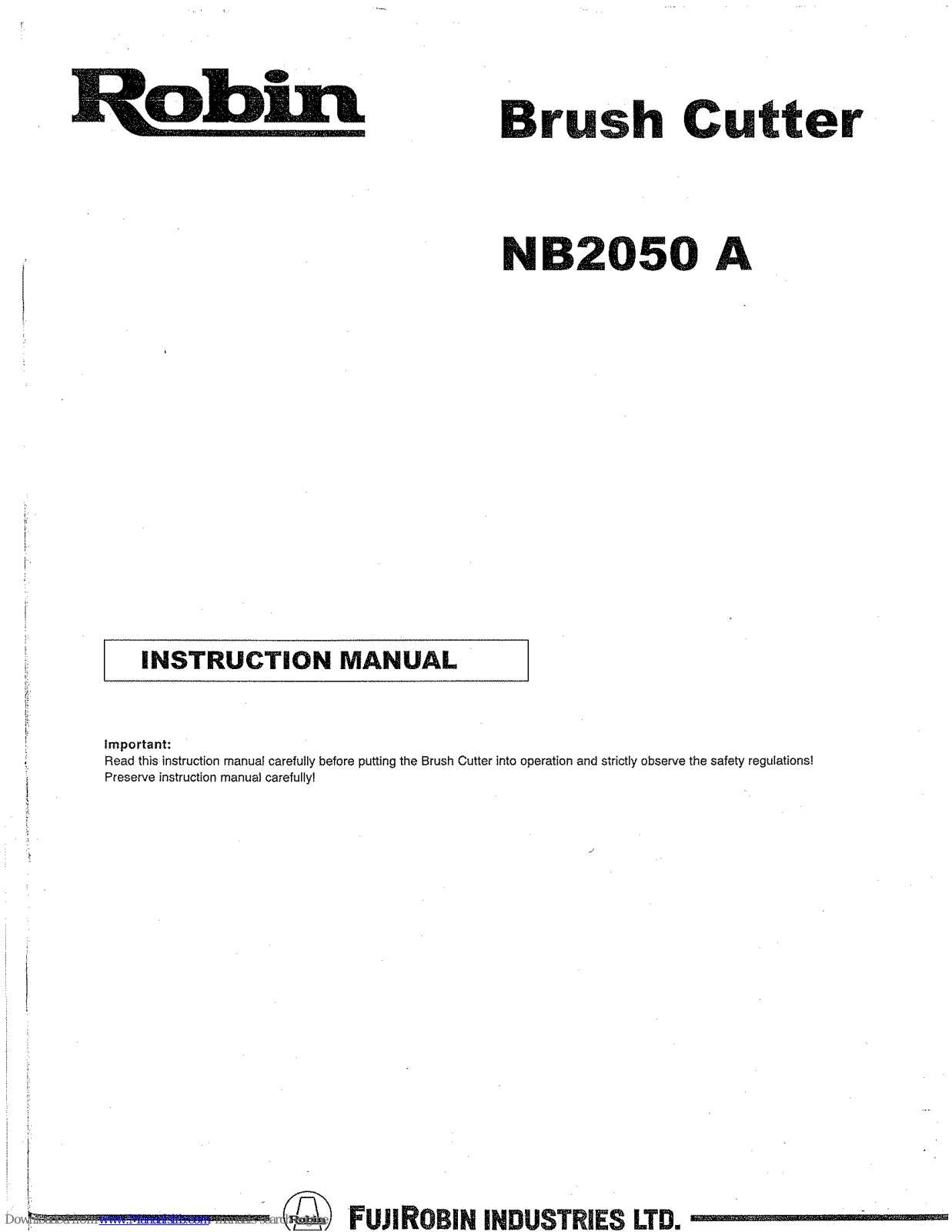 Robin NB2050 A Instruction Manual