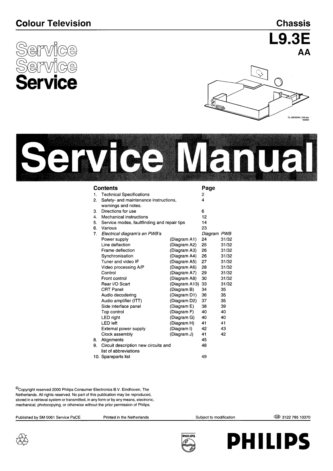 Philips L9.3E Service Manual