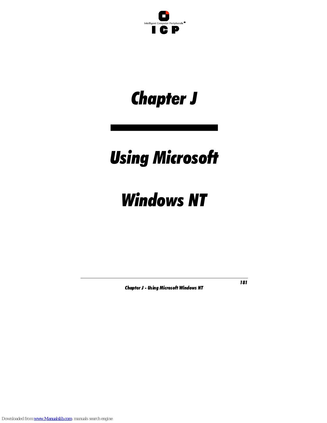 ICP MS Windows NT, Microsoft Windows NT Using Manual