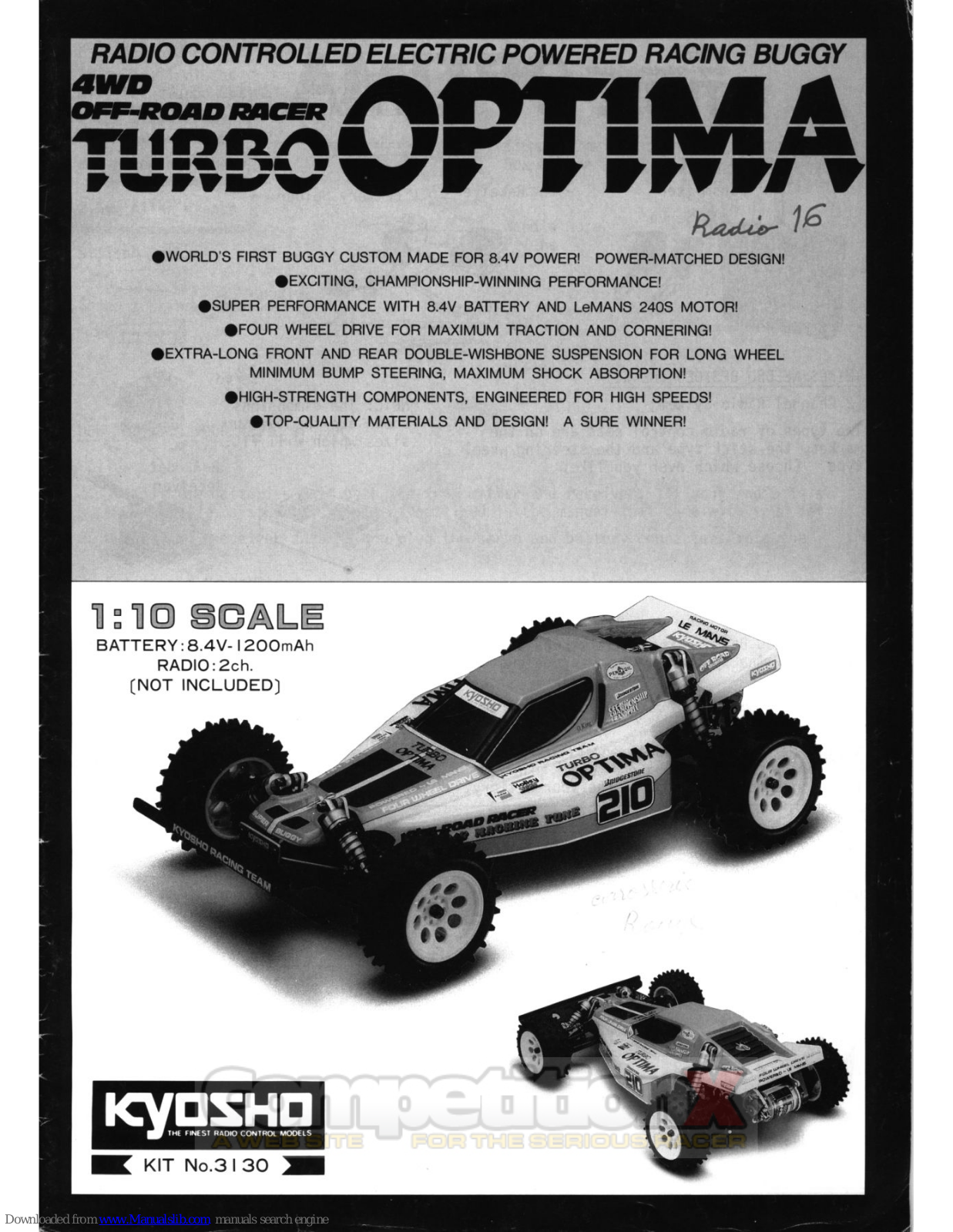 Kyosho Turbo Optima User Manual