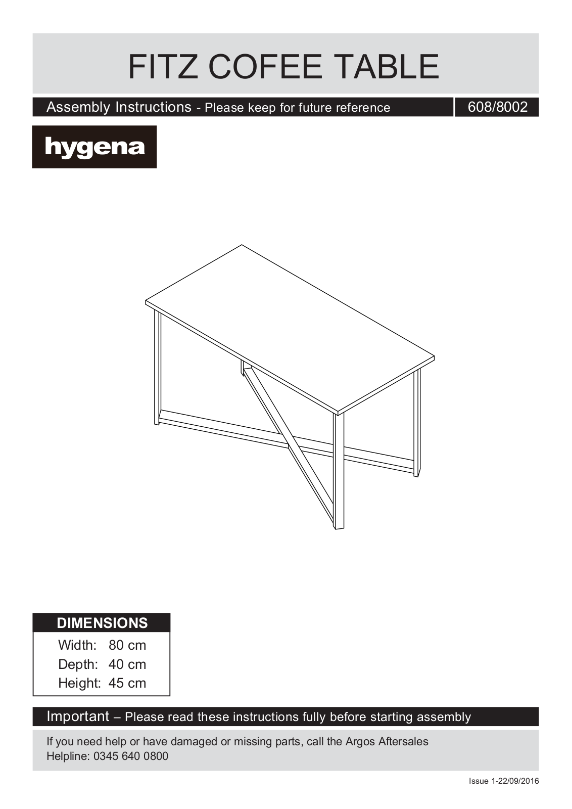 Hygena 608-8002 Instruction manual