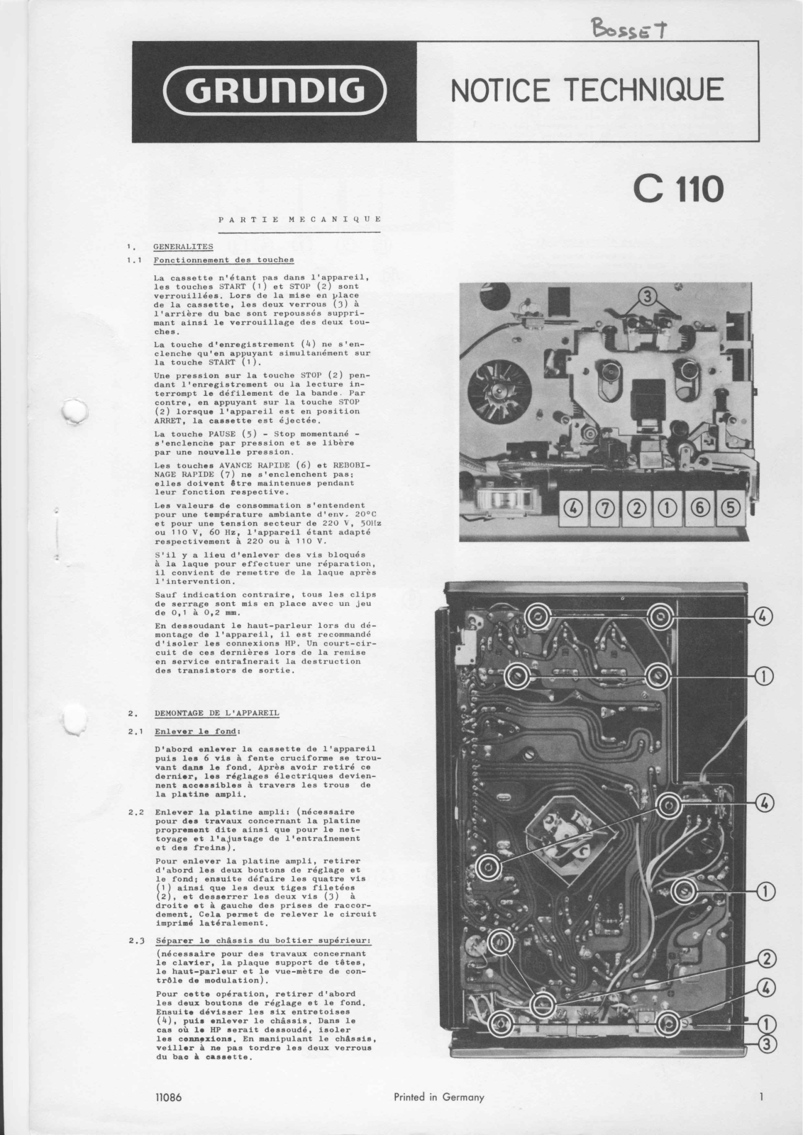 Grundig C-110 Service Manual