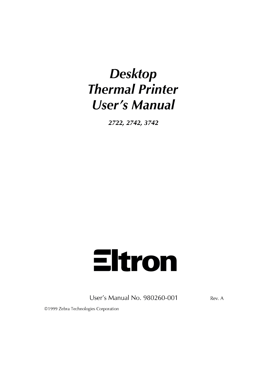 Eltron TLP 2742, TLP 3742, TLP 2722 User Manual