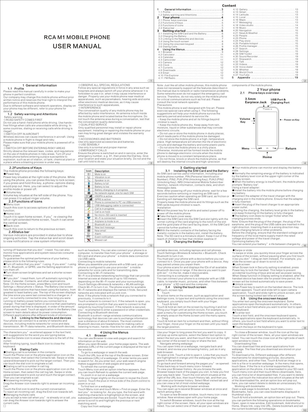 RCA M1 User Manual