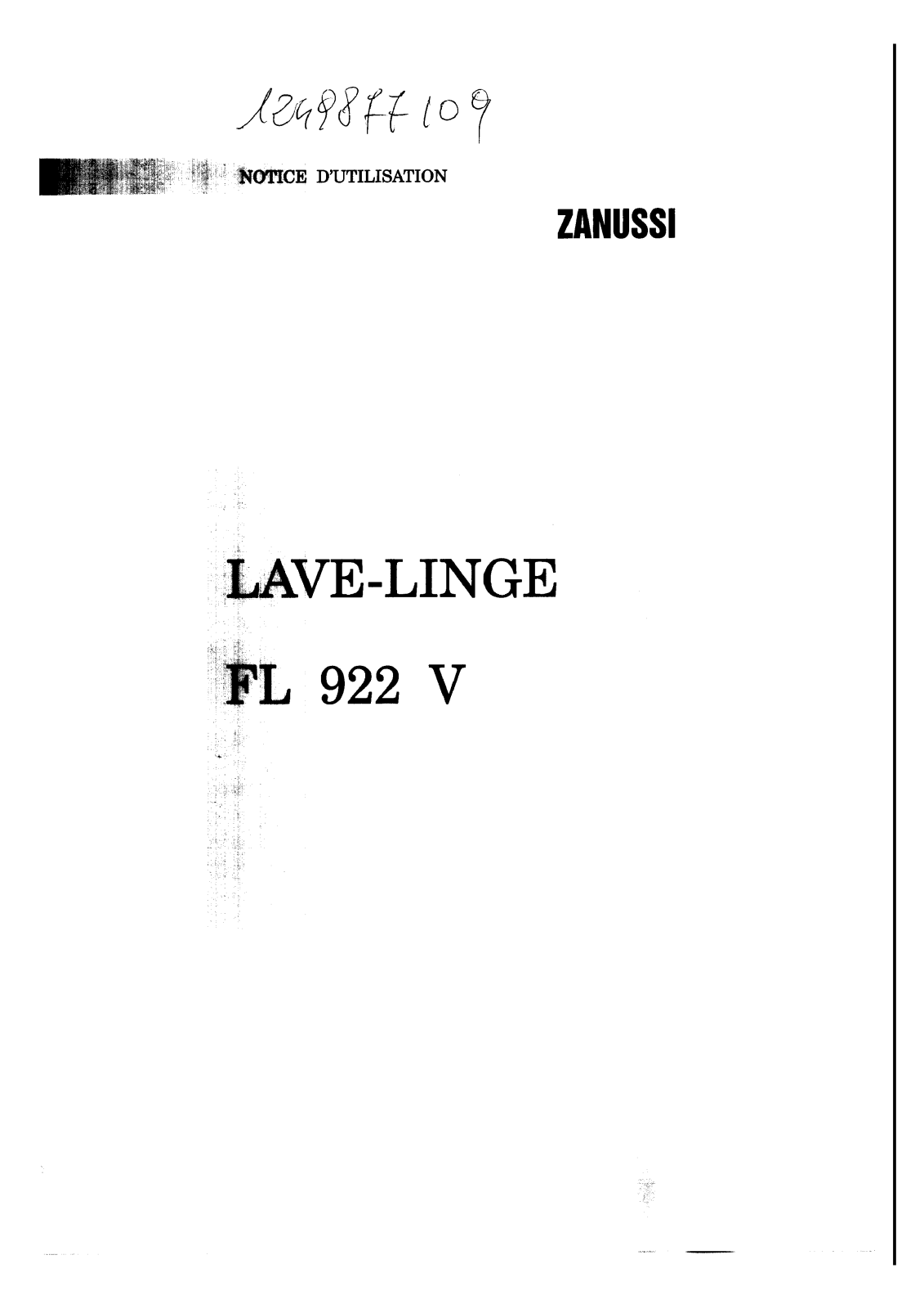 Zanussi FL922V User Manual