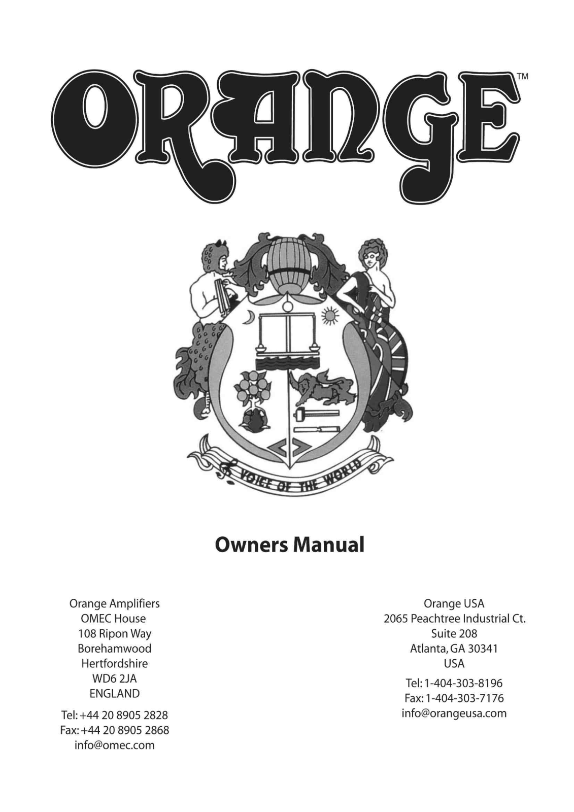 Orange Amplifier Owner's Manual