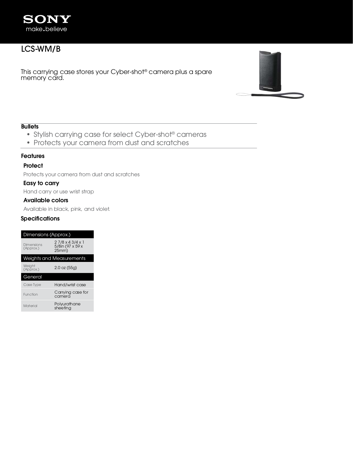 Sony LCS-WM User Manual