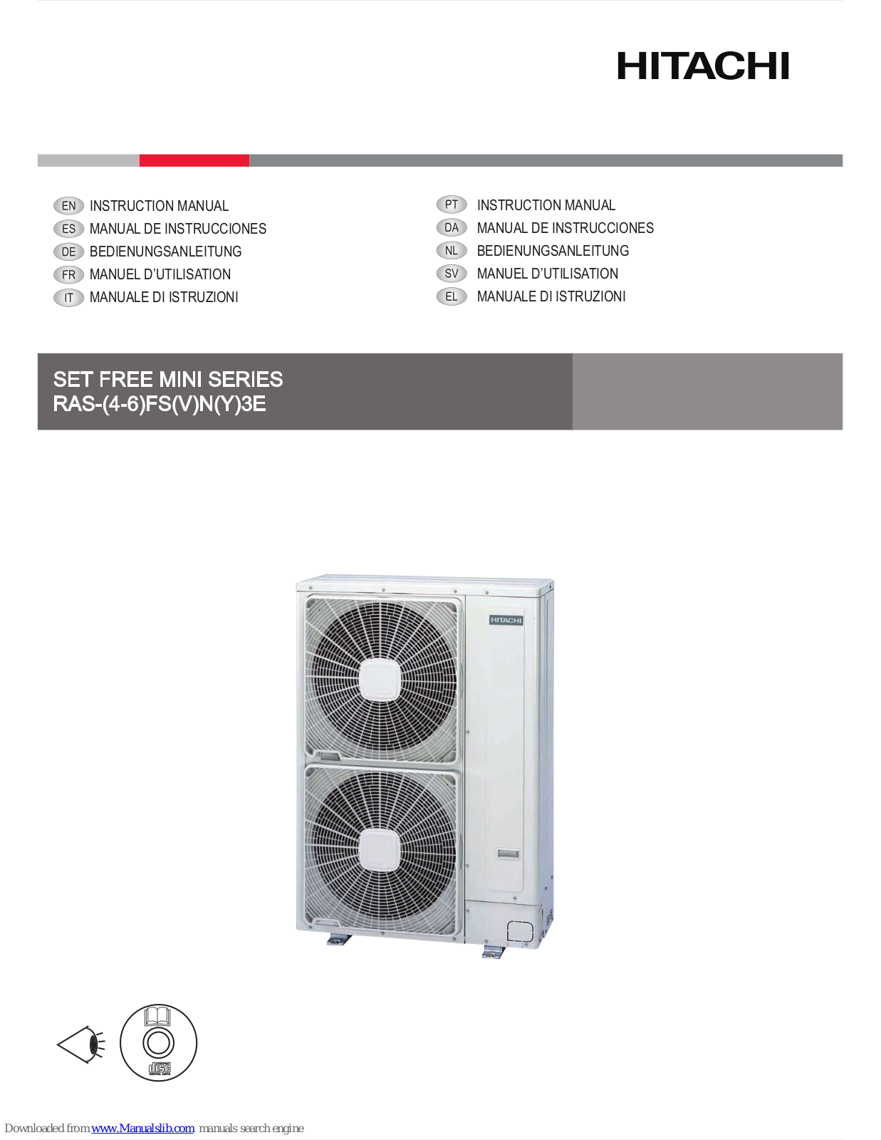 Hitachi RAS-4FSVN3E, RAS-5FSVN3E, RAS-4FSNY3E, RAS-5FSNY3E, RAS-6FSNY3E Instruction Manual