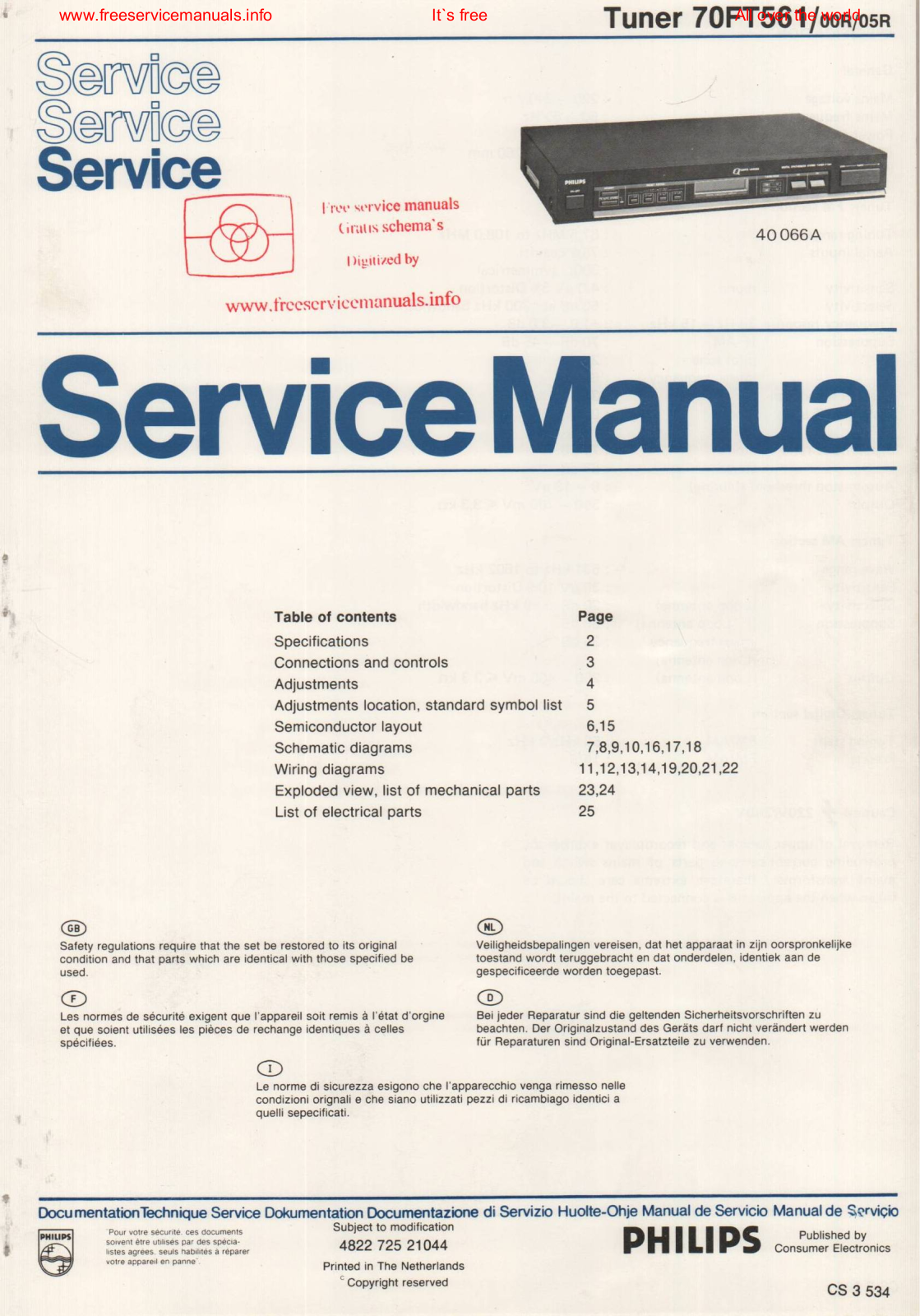 Philips _70ft561 Datasheet - ManualMachine.com