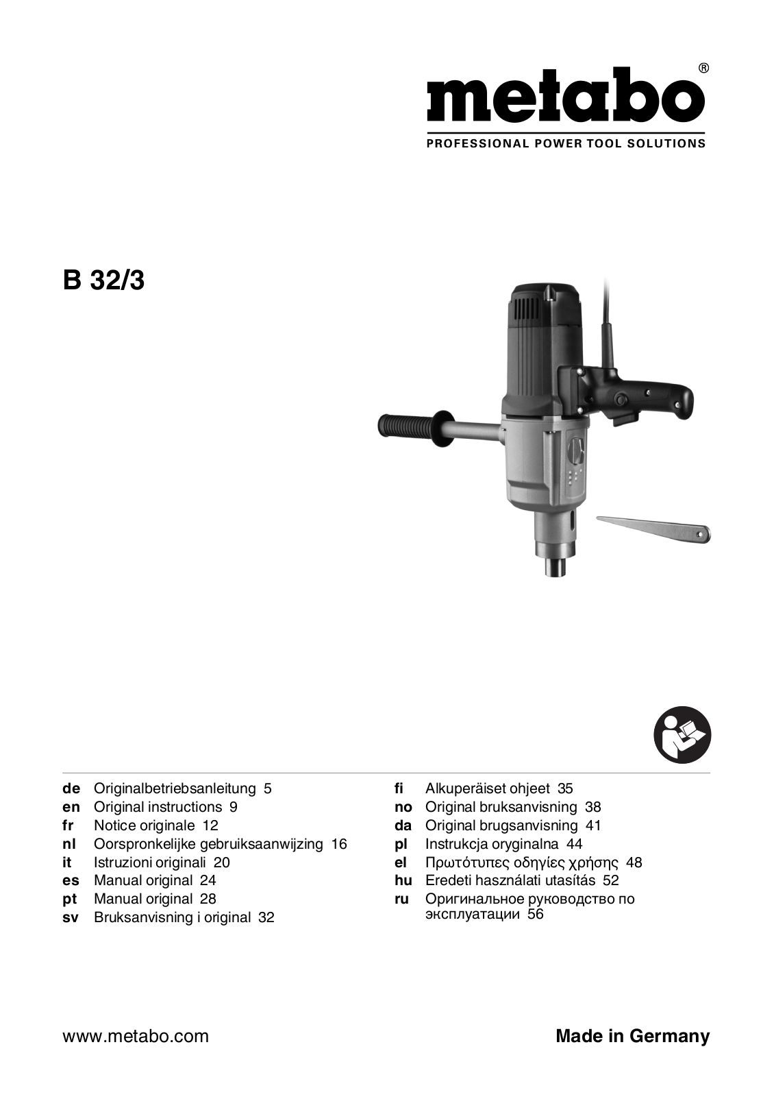 Metabo B 32/3 User Manual