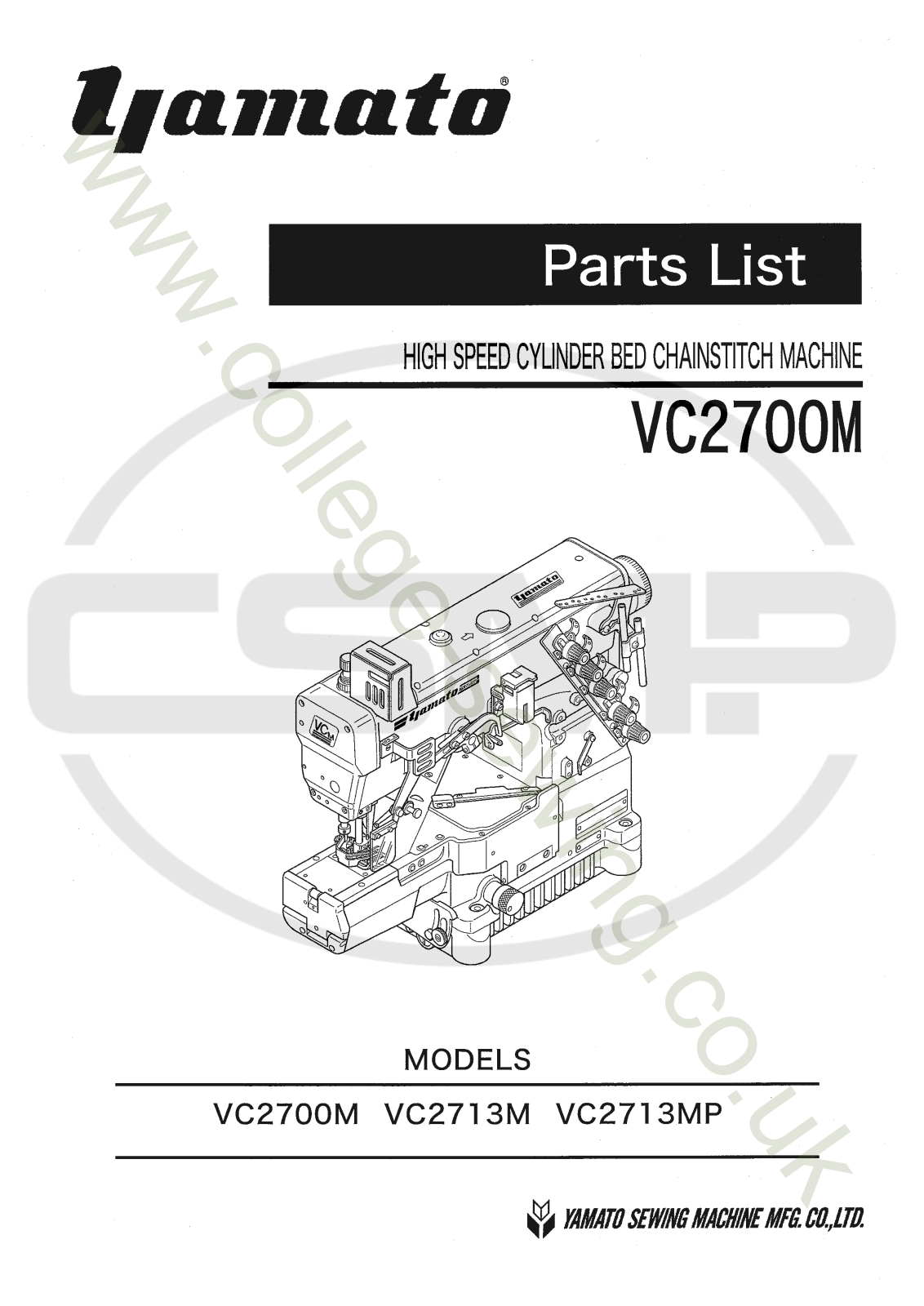 Yamato VC2713M, VC2713MP Parts Book