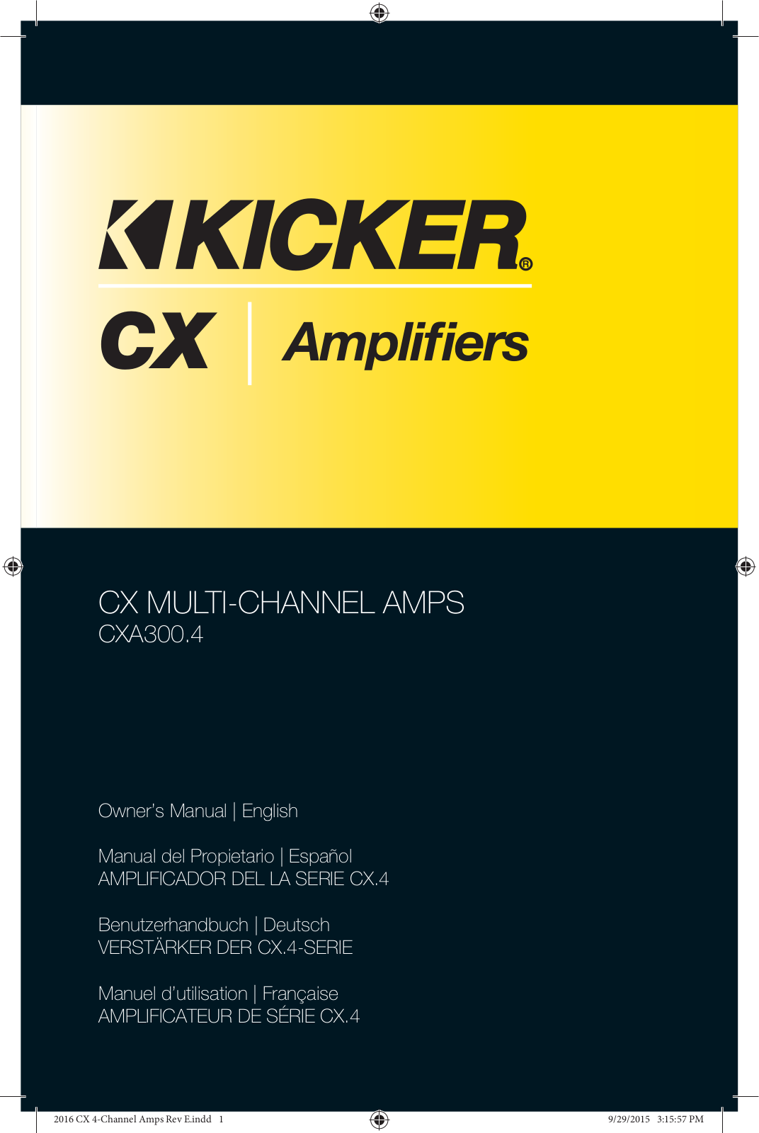Kicker CXA300.4 operation manual