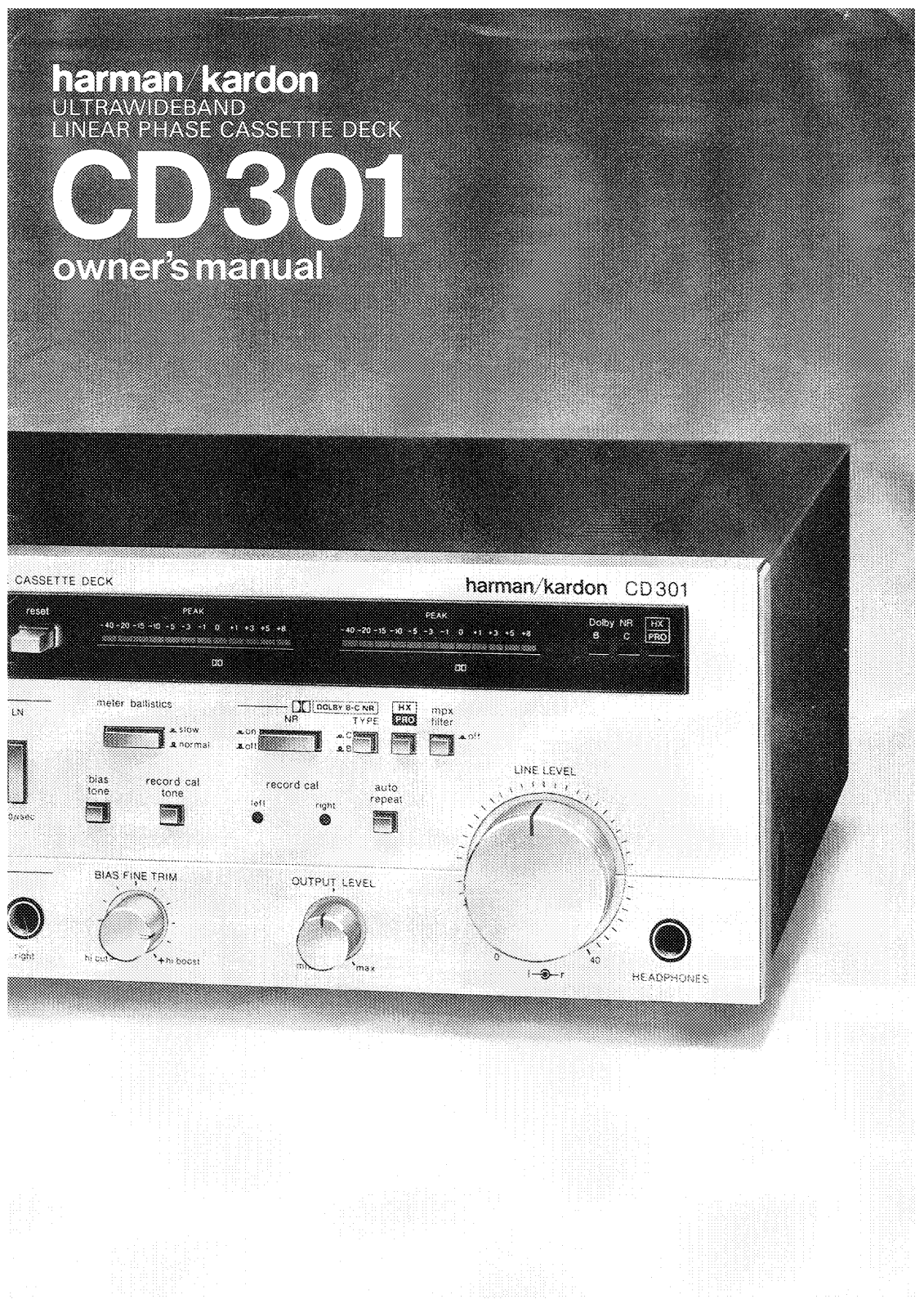 Harman Kardon CD-301 Owners manual