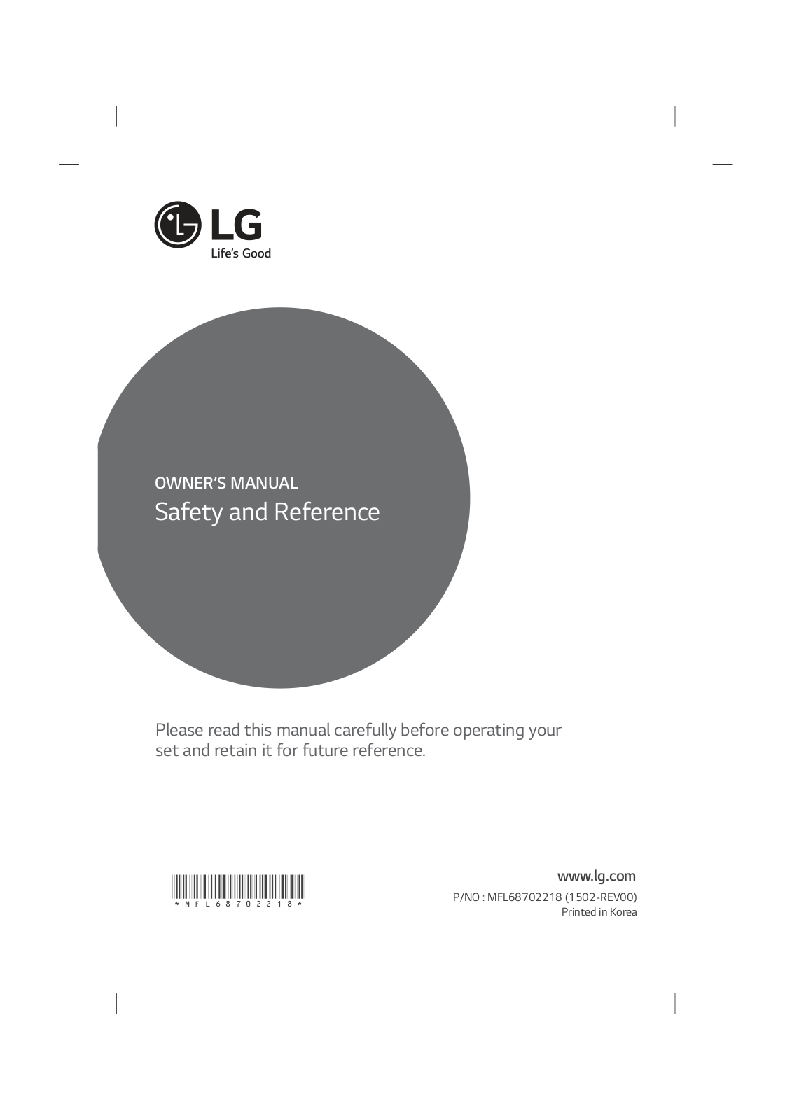 LG 42LF652V Owners Manual