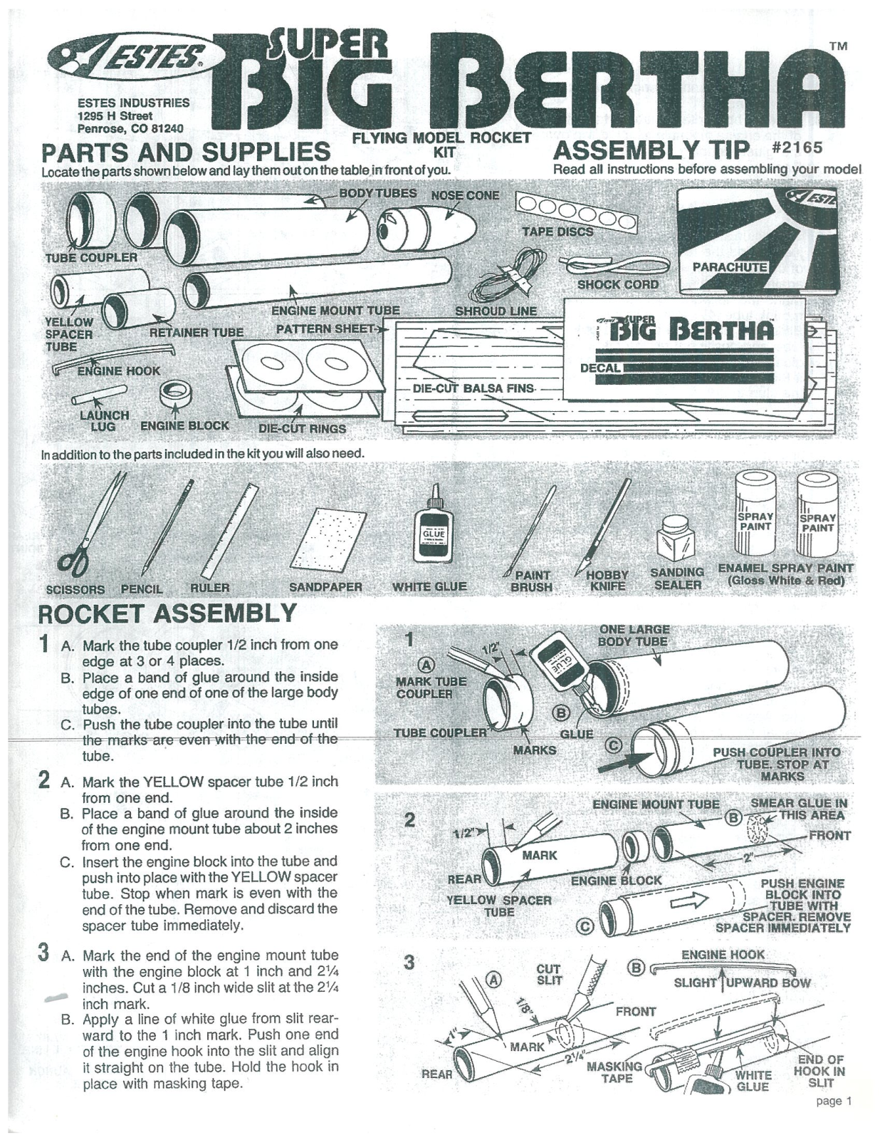 ESTES Super Big Bertha User Manual