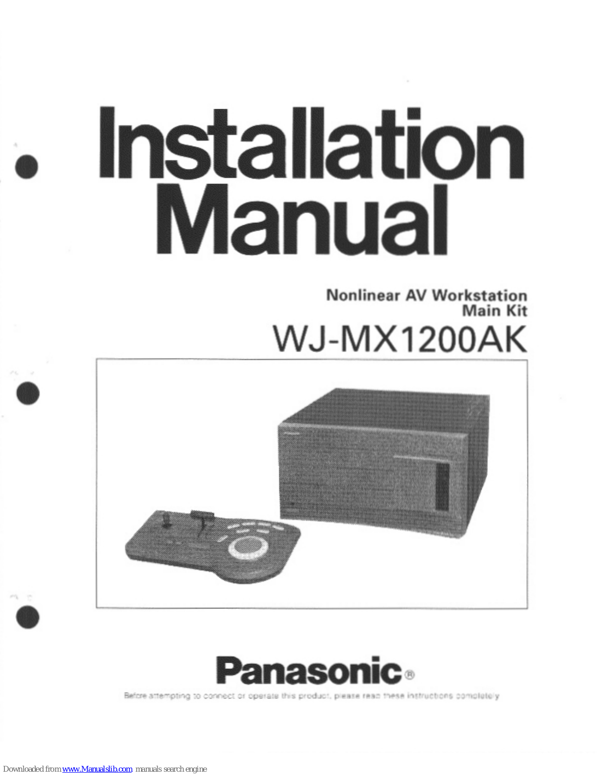 Panasonic WJMX1200A - POSTBOX Installation Manual