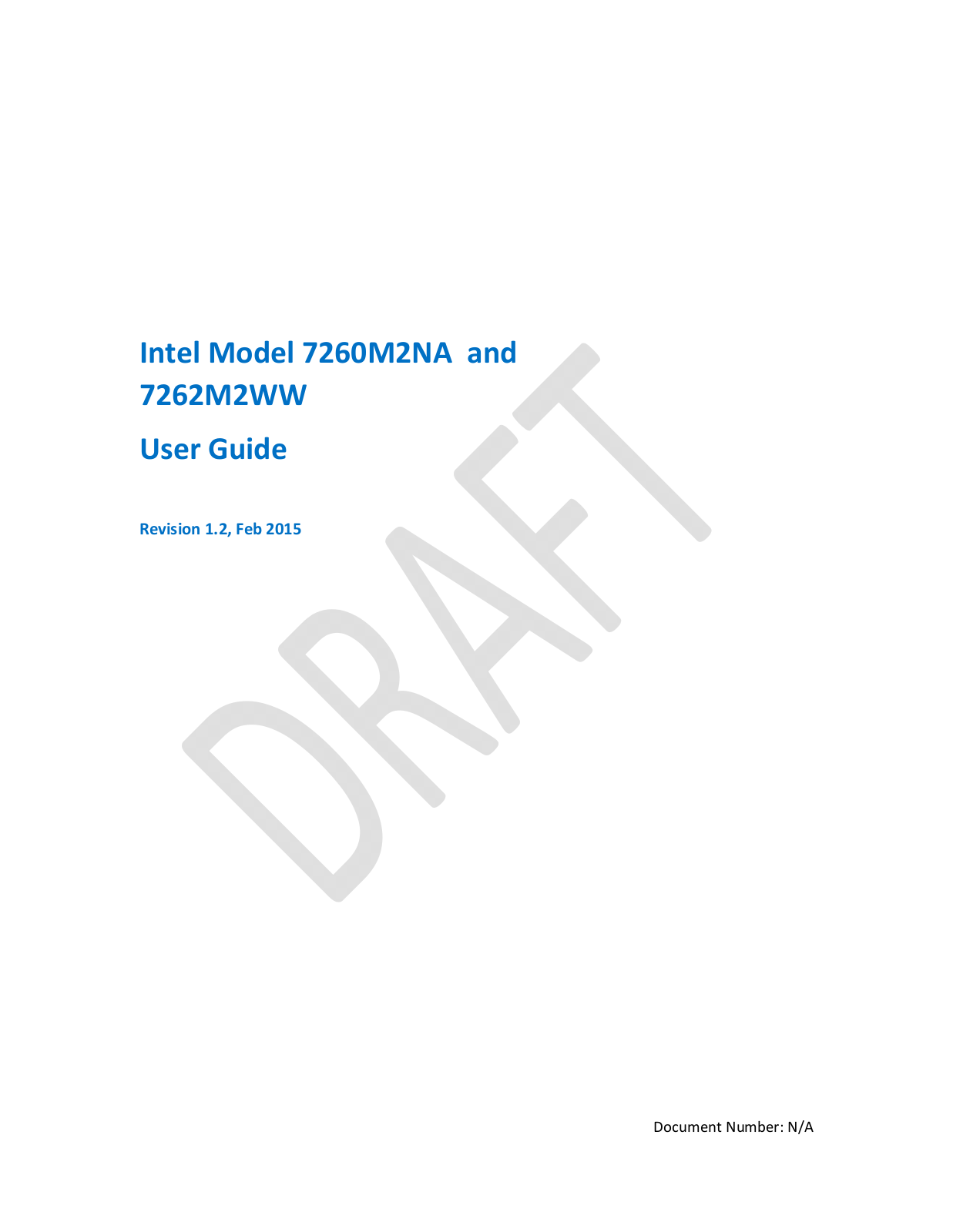 Intel 7262W2 User Manual