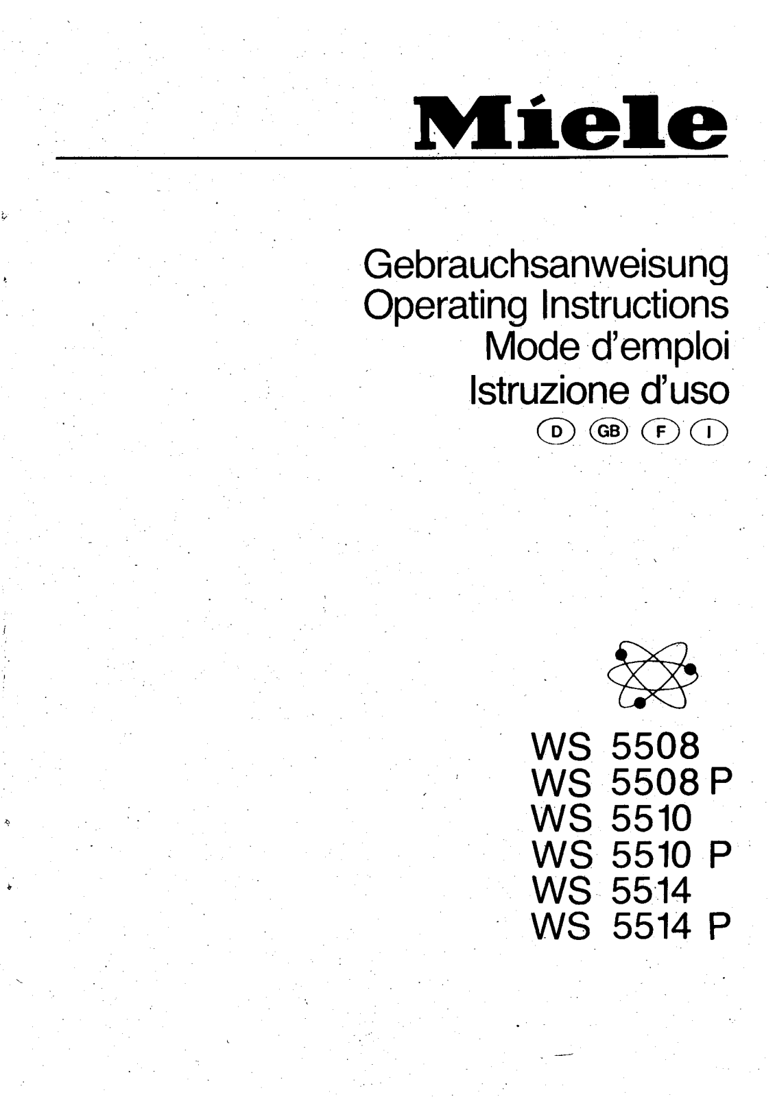 Miele WS 5508, WS 5508 P, WS 5510, WS 5510 P, WS 5514 User manual