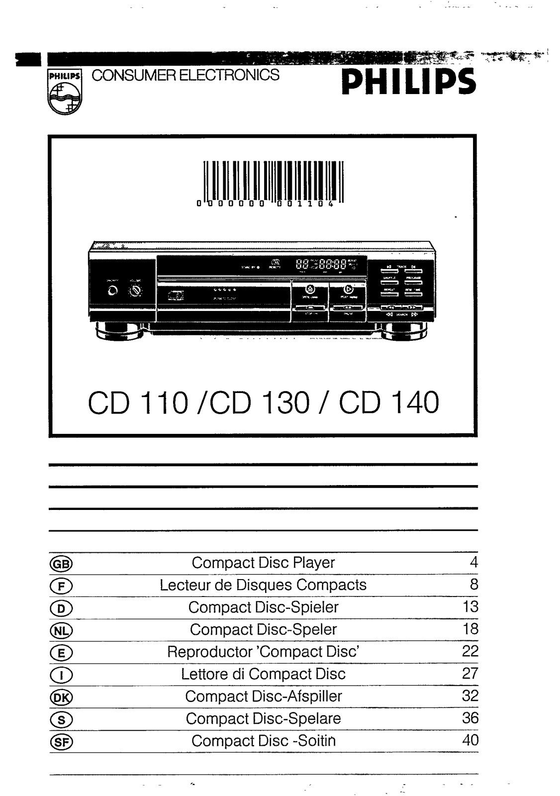 Philips CD110 User Manual