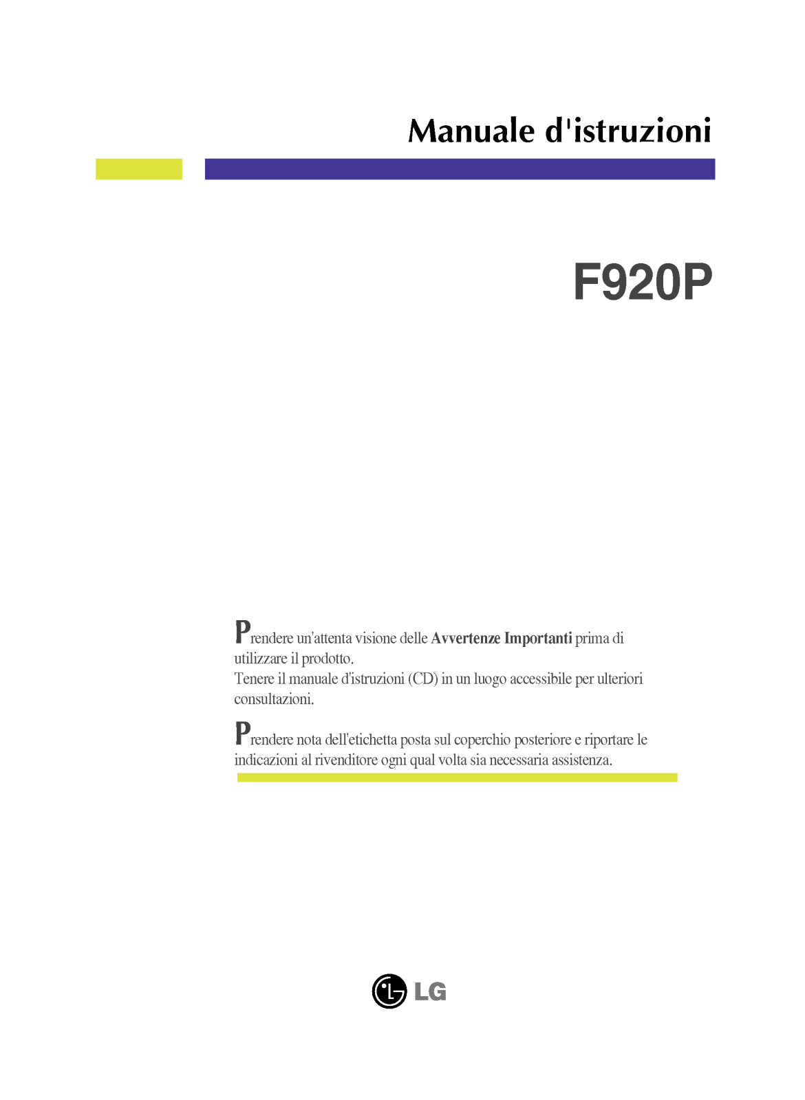 Lg F920P User Manual