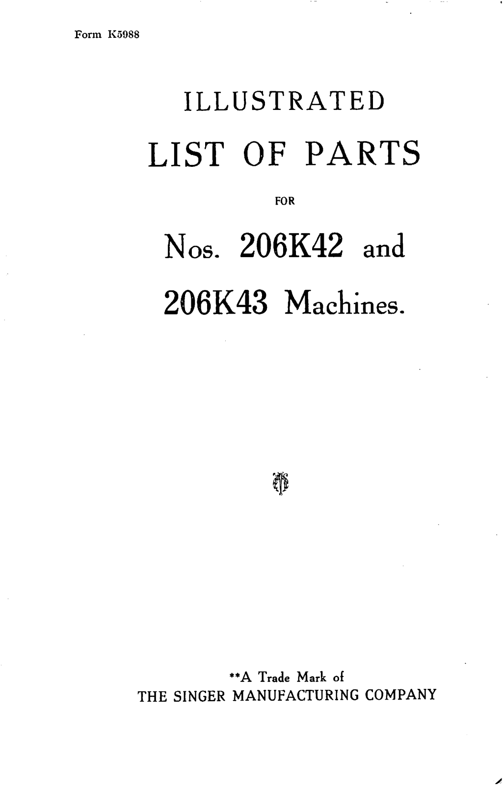 Singer 206K42, 206K43 User Manual - ManualMachine.com