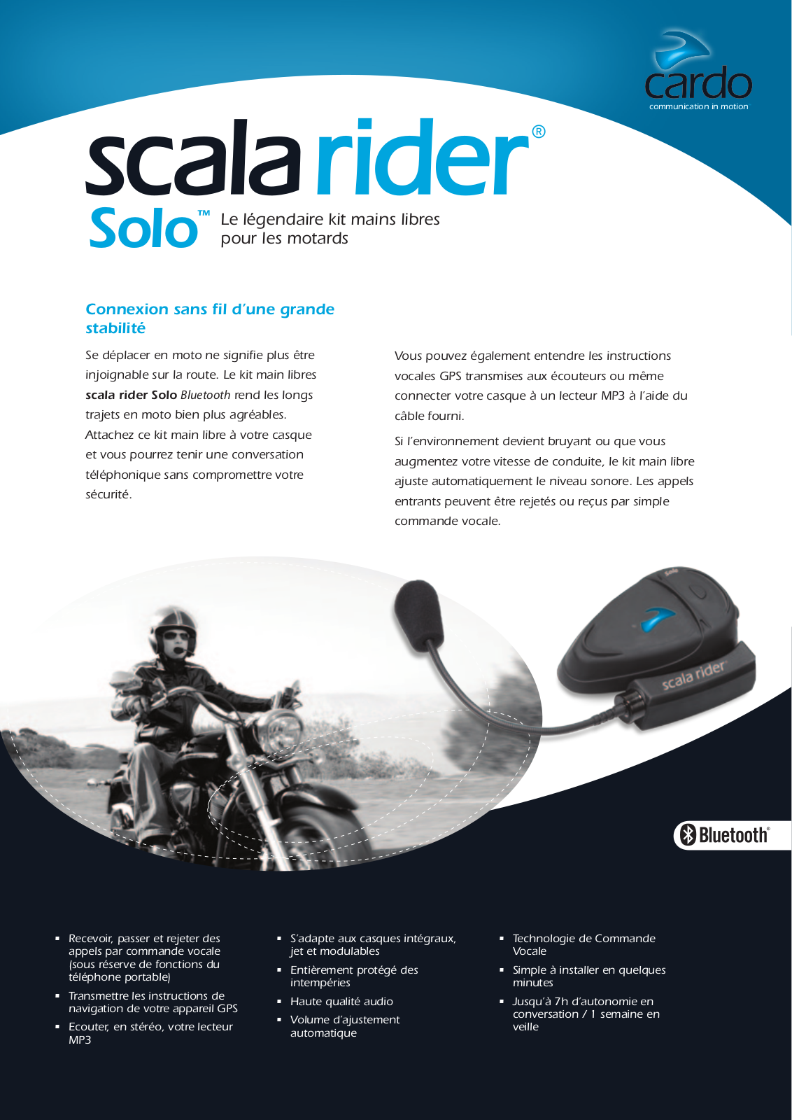 Cardo SCALA RIDER SOLO DATASHEET