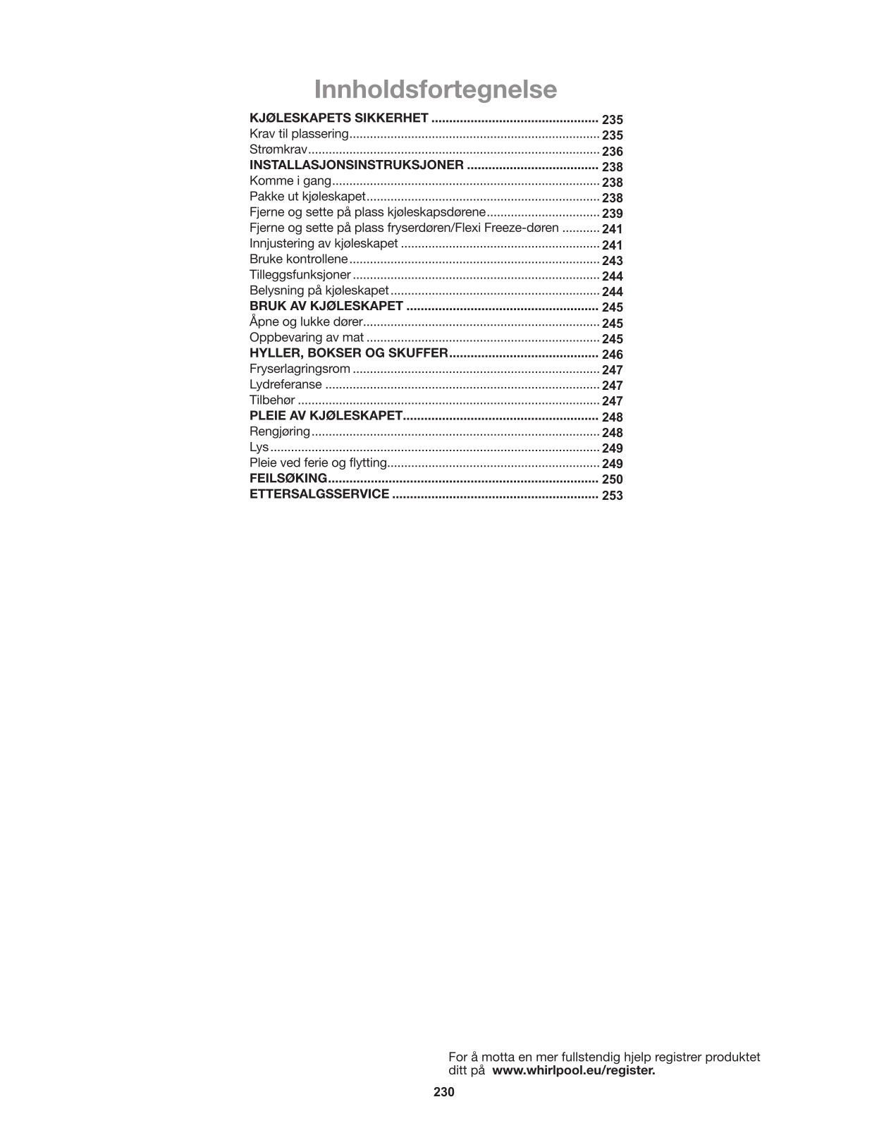 WHIRLPOOL WQ9 U1L User Manual