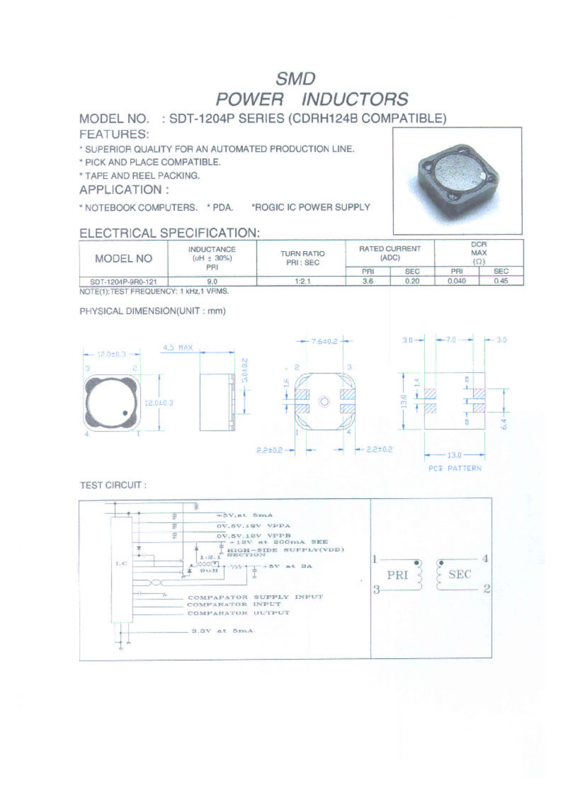 MICRO SDT-1204P Datasheet