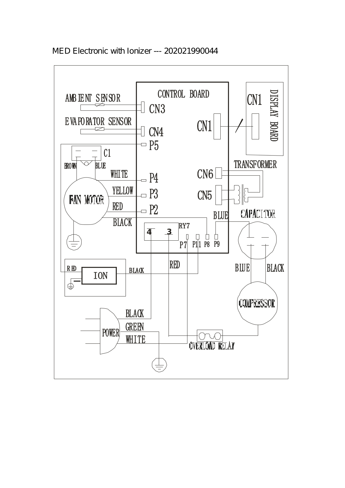 Frigidaire FAM155R1AA WIRING DIAGRAM