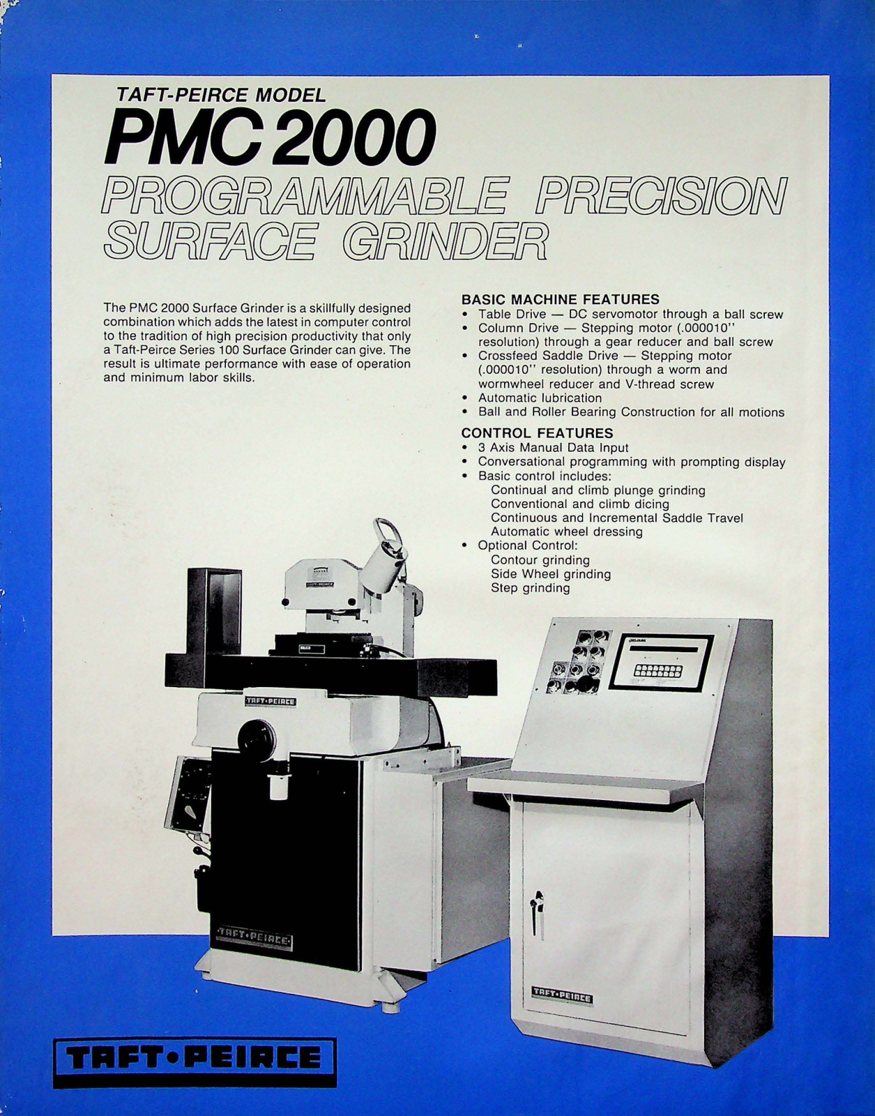 Taft-Peirce PMC 2000 Programmable Precision Surface Grinder Grinder, Surface - ManualMachine.com
