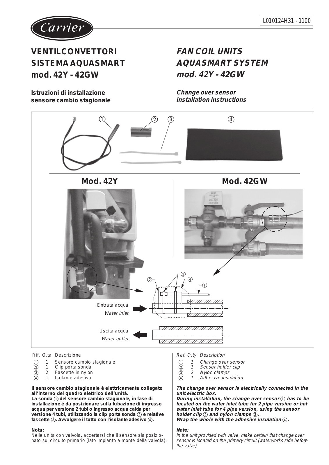 Carrier 1G24H31-1, 1G24H31 User Manual