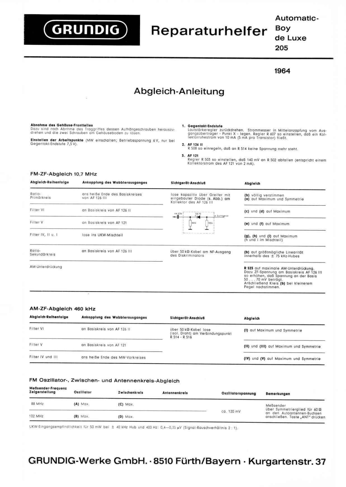 Grundig Automatic-Boy-205 Service Manual