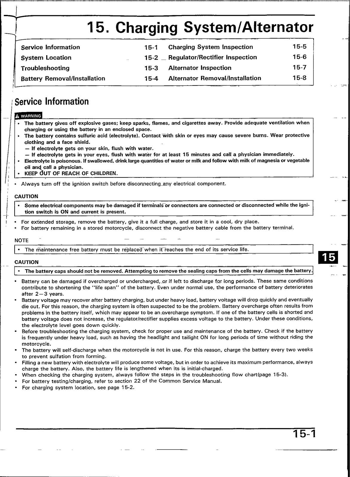 Honda VFR 400R, VFR 400 Service Manual C15