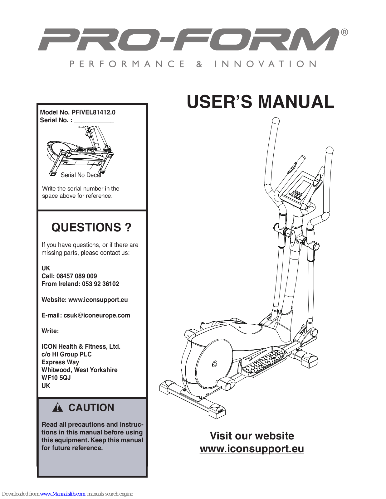 Pro-Form PFIVEL81412.0 User Manual