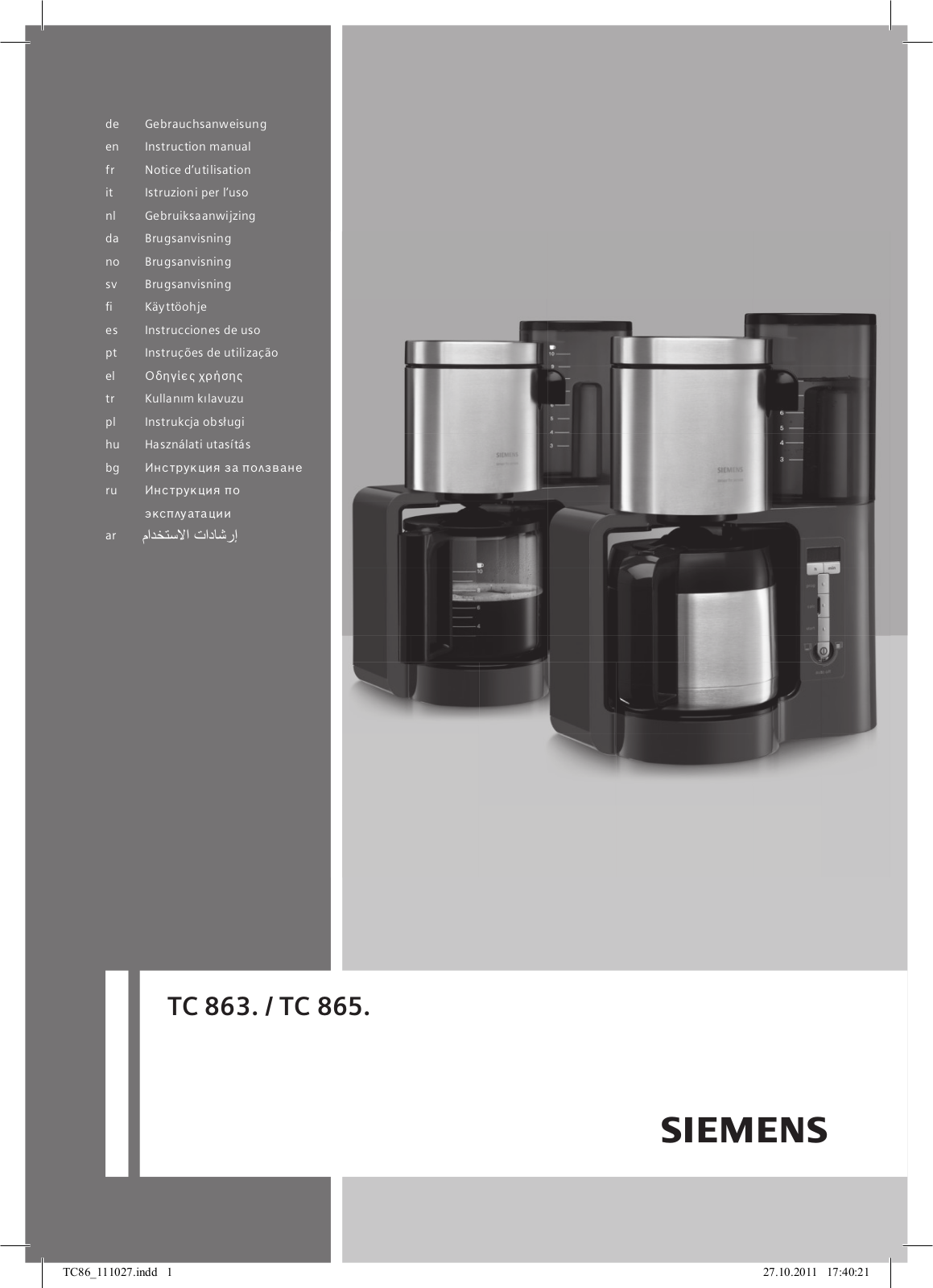 Siemens TC 86510 User Manual