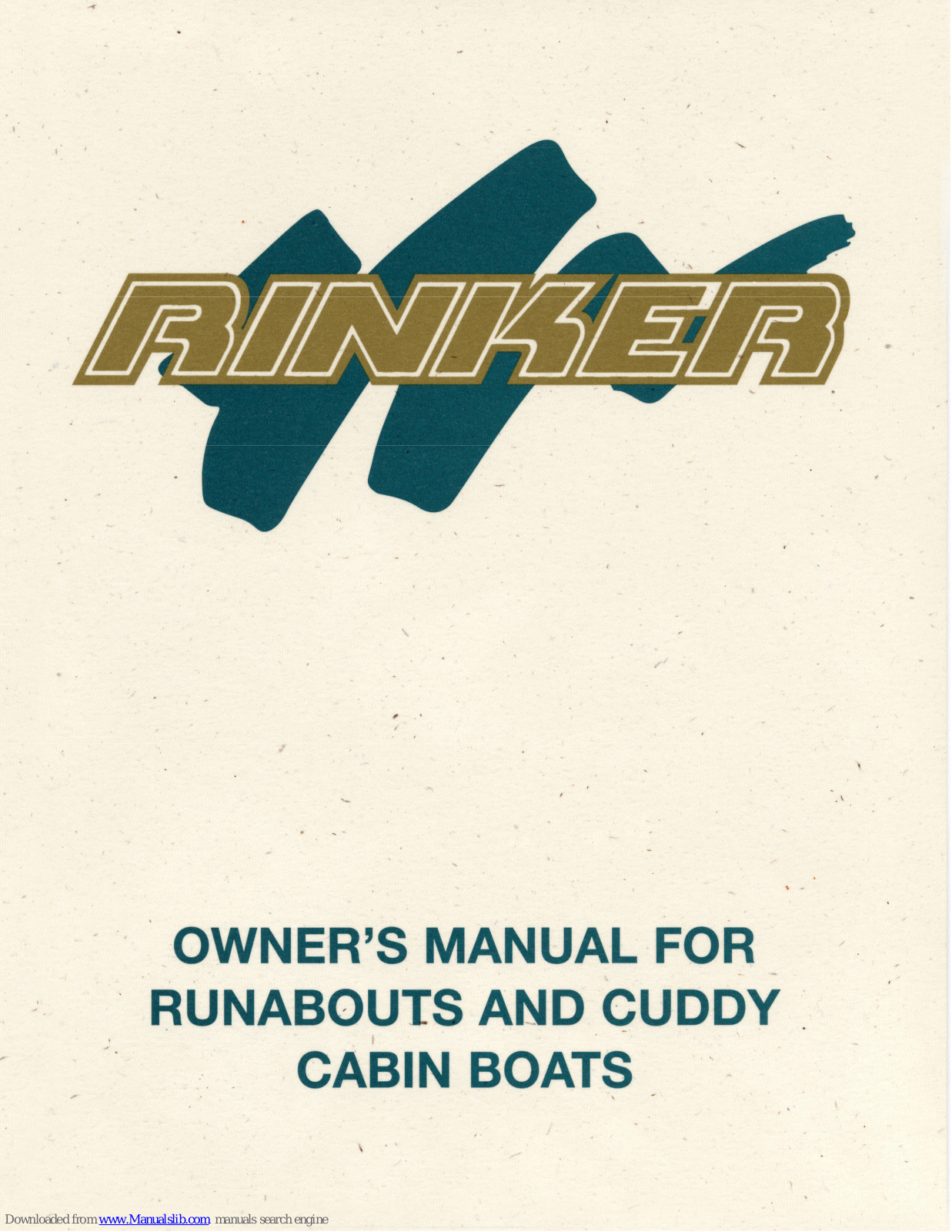 Rinker Runabouts, Cuddy Cabin Owner's Manual - ManualMachine.com