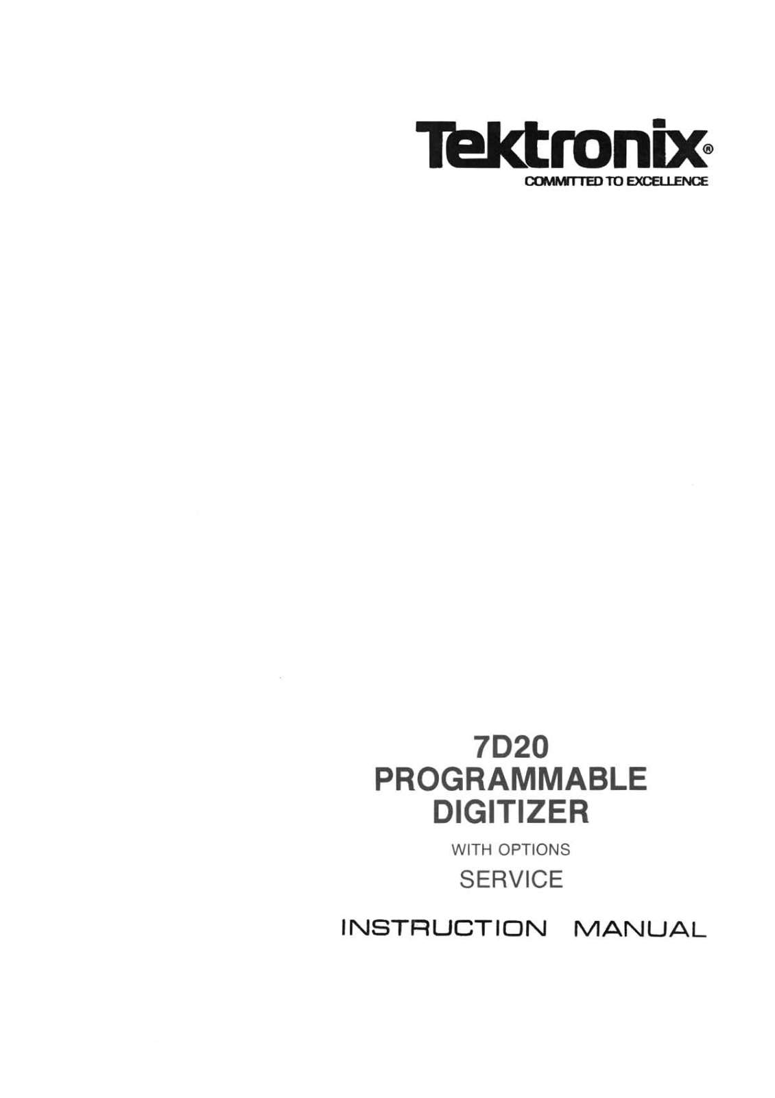 Tektronix 7D20 Service manual