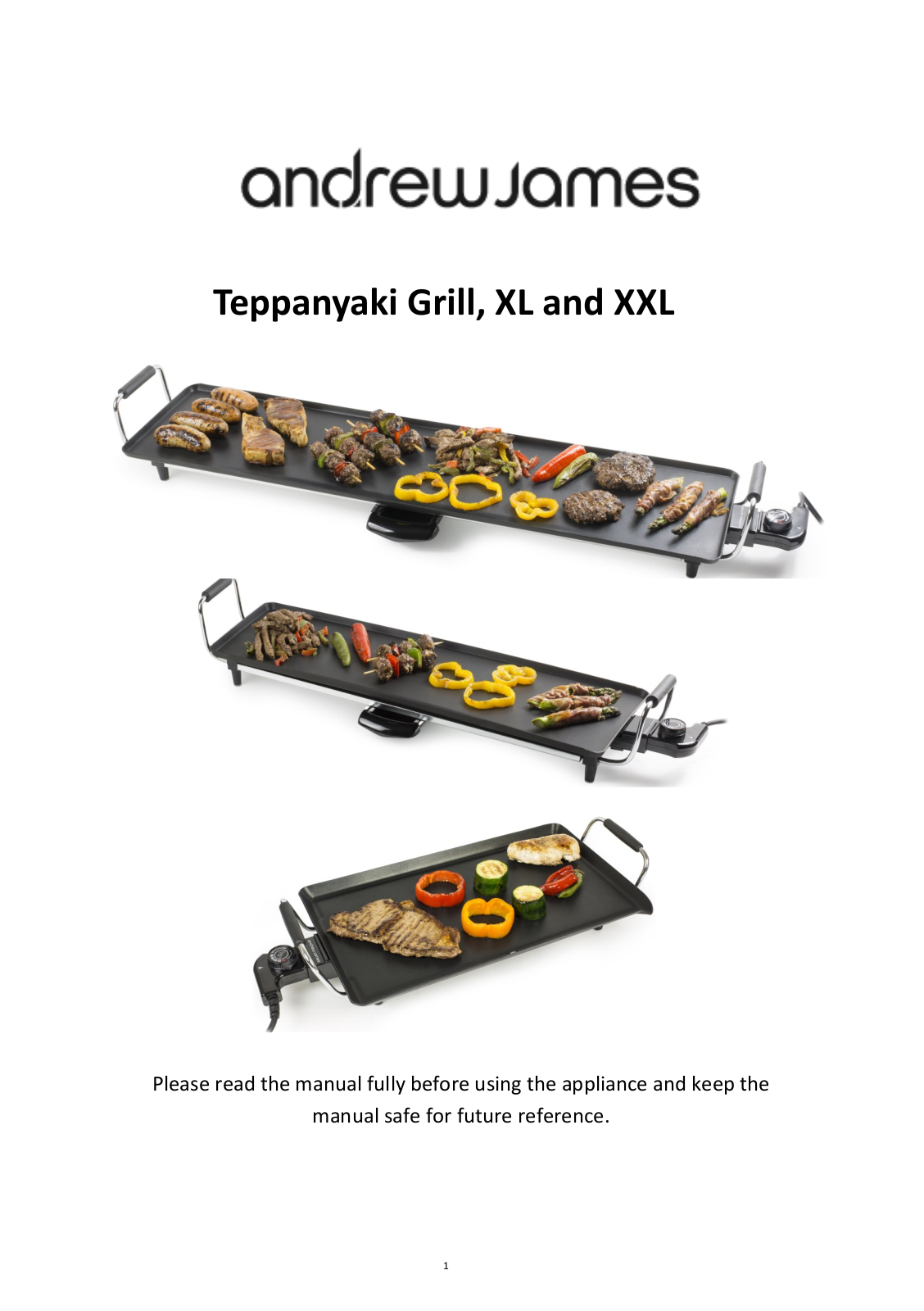 Andrew James Teppanyaki Electric Table Grill User Manual