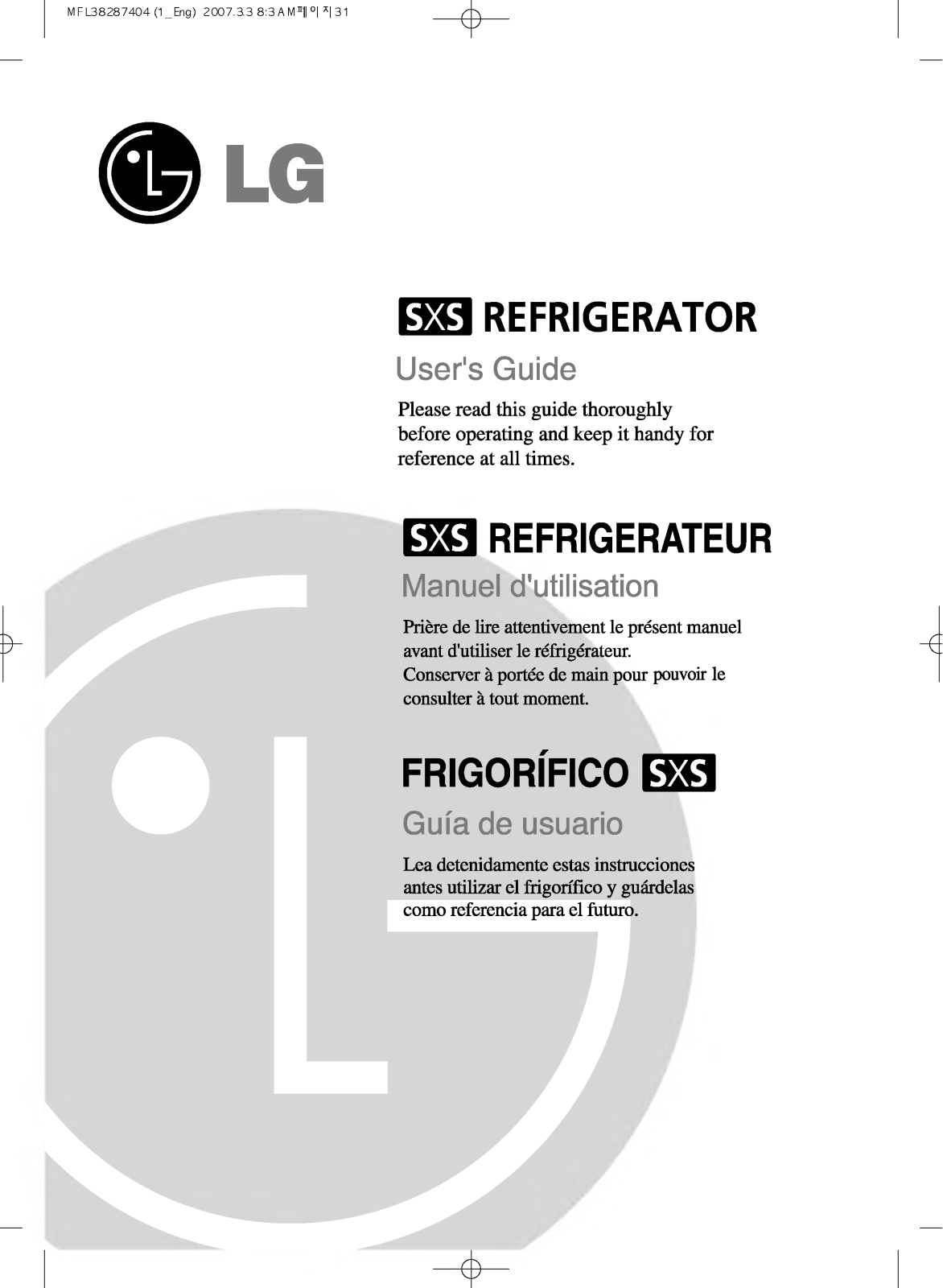 LG GWP2277XTQA User Manual