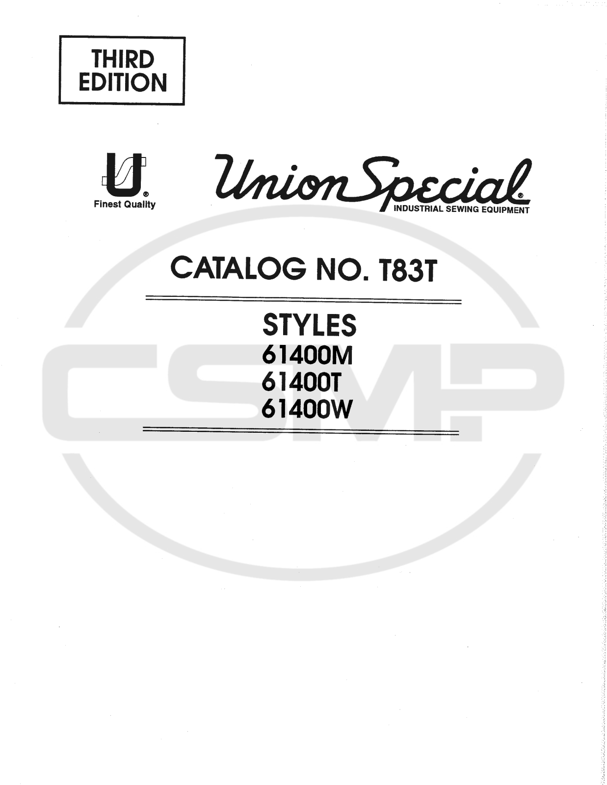 Union Special T83T Parts Book