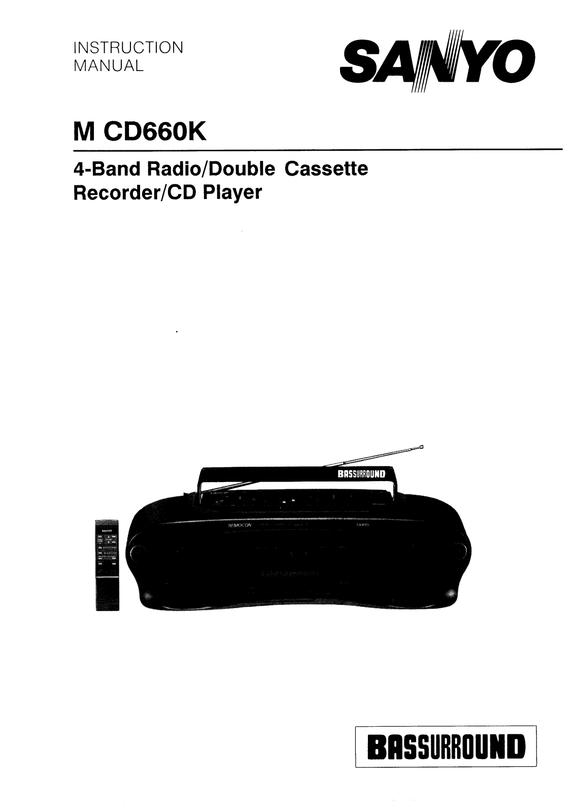 Sanyo M CD660K Instruction Manual