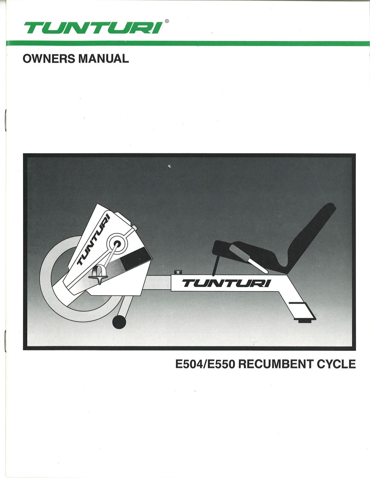 Tunturi E550, E504 User Manual