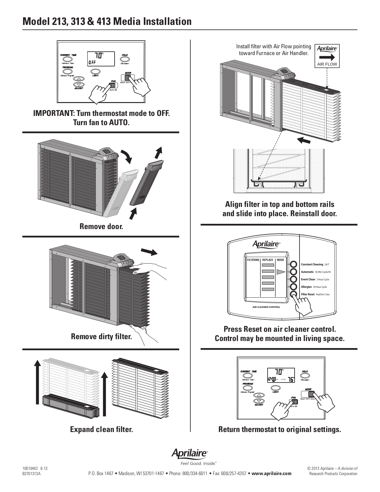 Aprilaire 310, 413, 213, 313 User Guide - ManualMachine.com