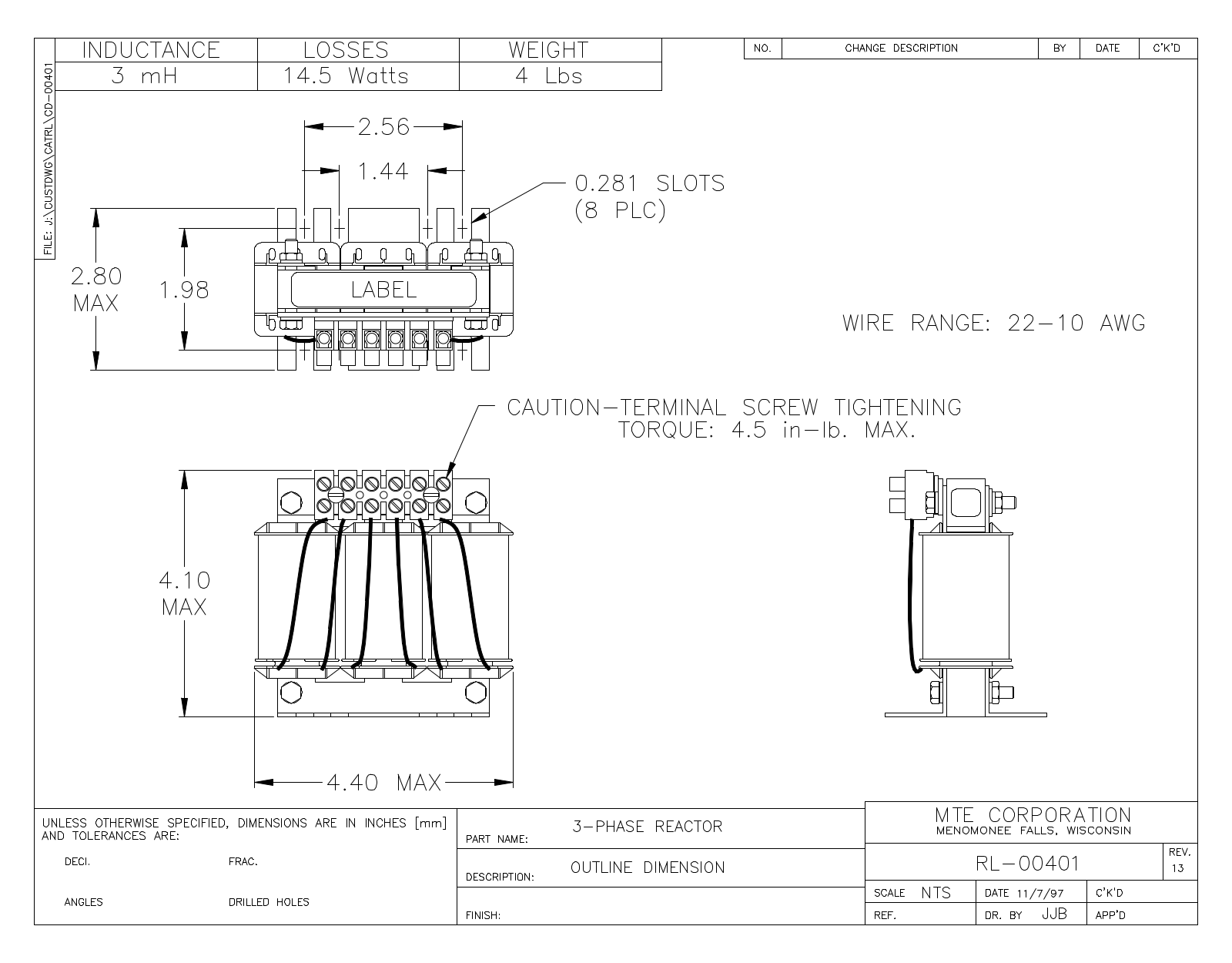 MTE RL-00401 CAD Drawings