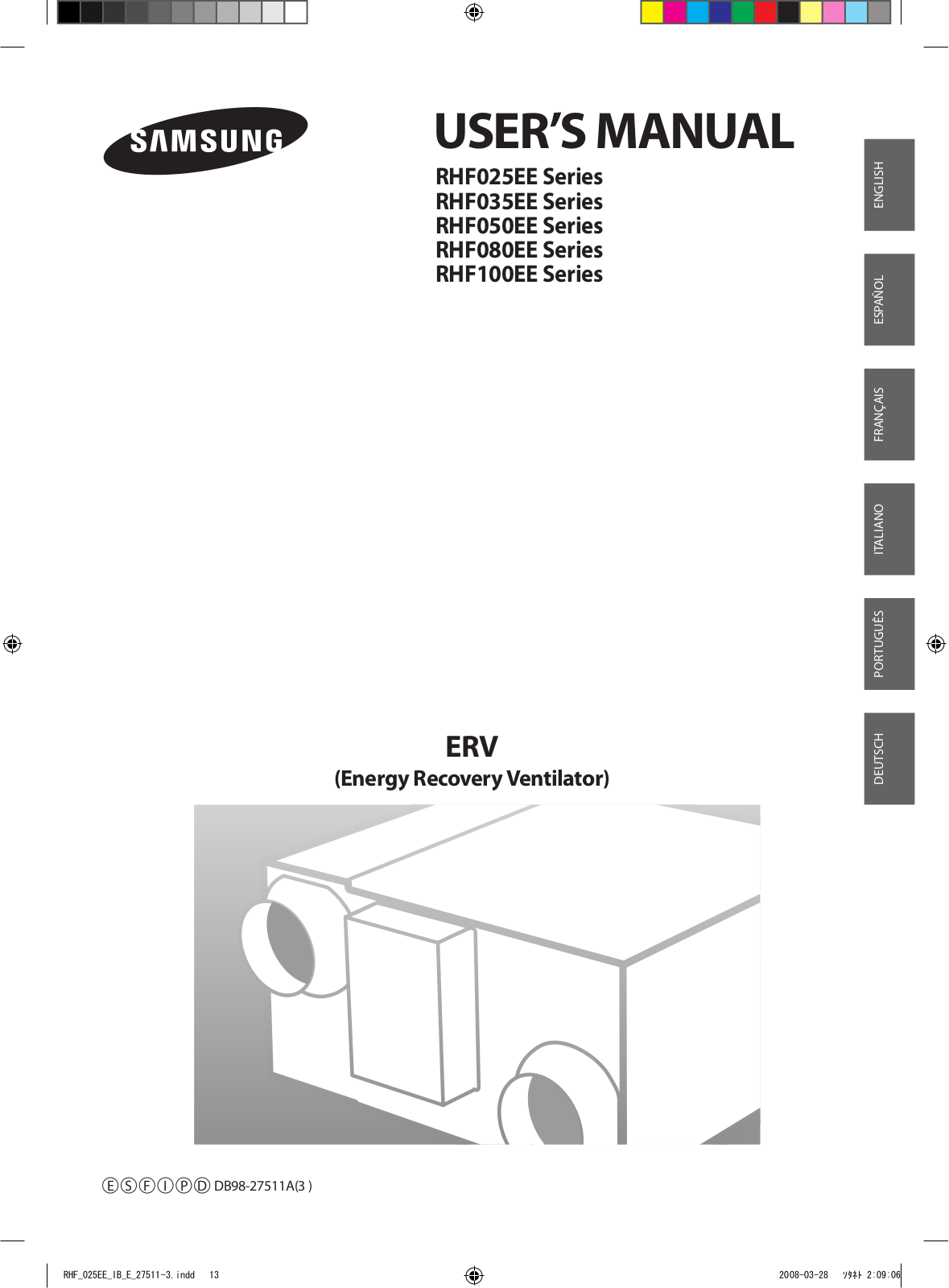 Samsung RHF025EE, RHF050EE, RHF100EE, RHF035EE User Manual