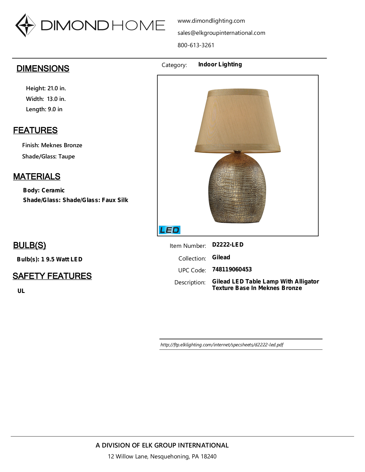 ELK Home D2222LED User Manual