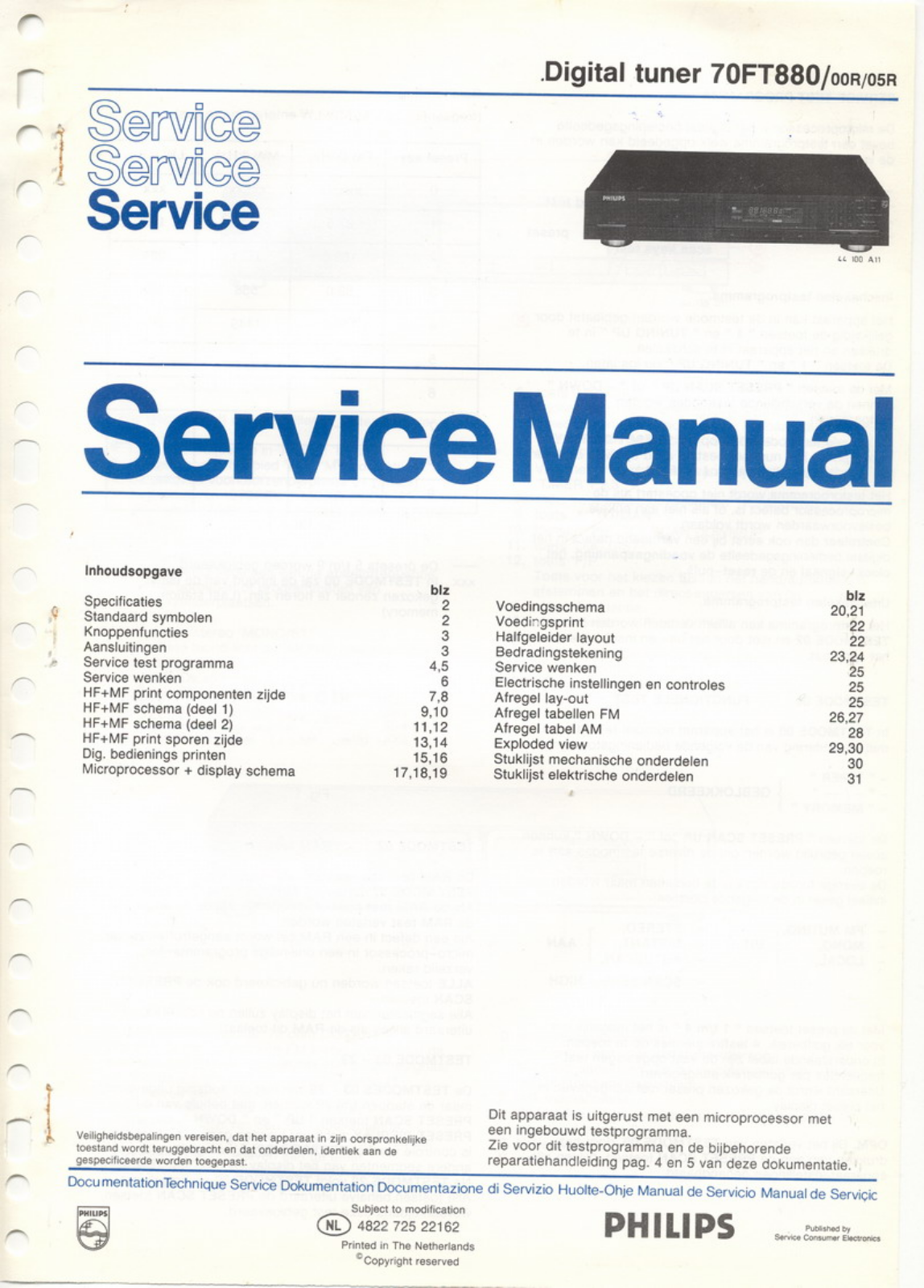 Philips FT-880 Service manual