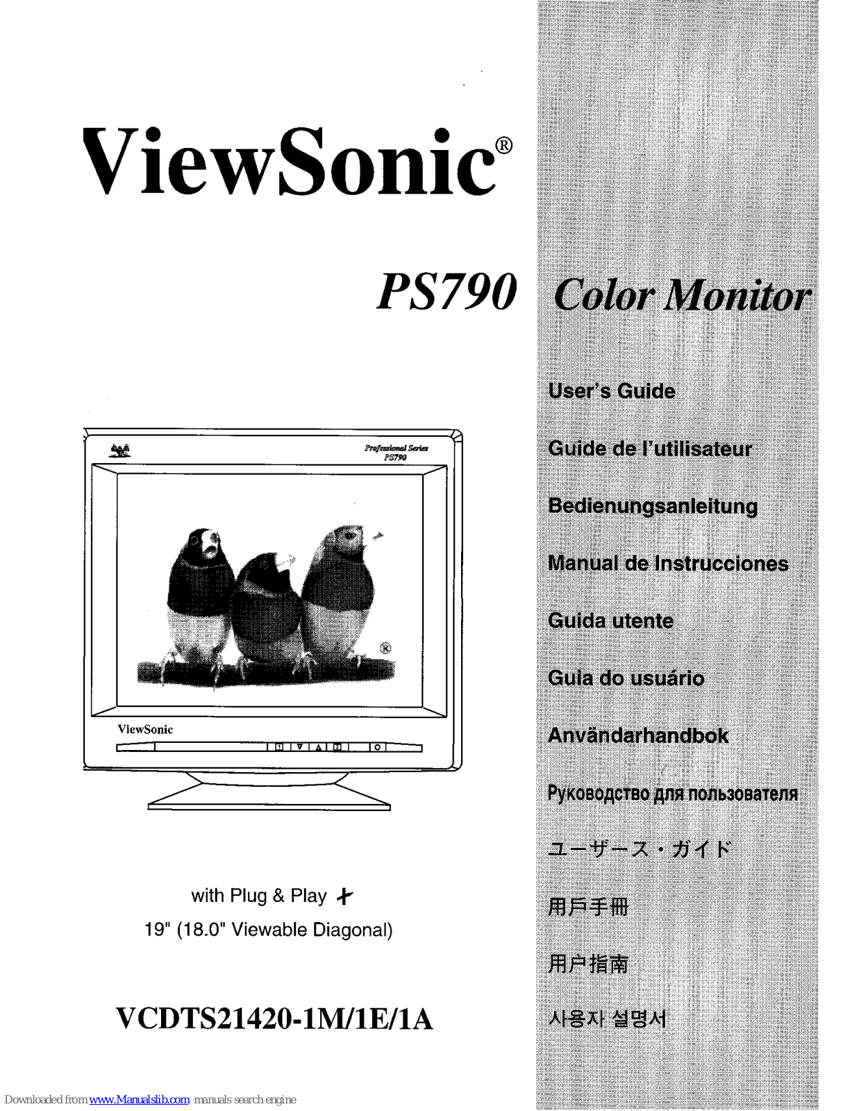 ViewSonic VCDTS21420-1M, VCDTS21420-1E, VCDTS21420-1A User Manual